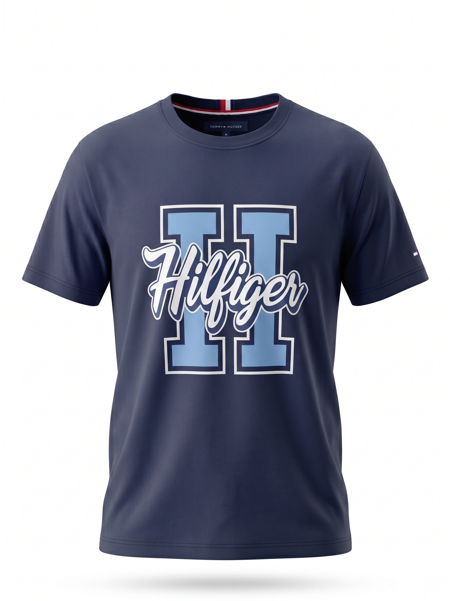 Tommy Hilfiger Logo Graphic T-Shirt – Navy Blue