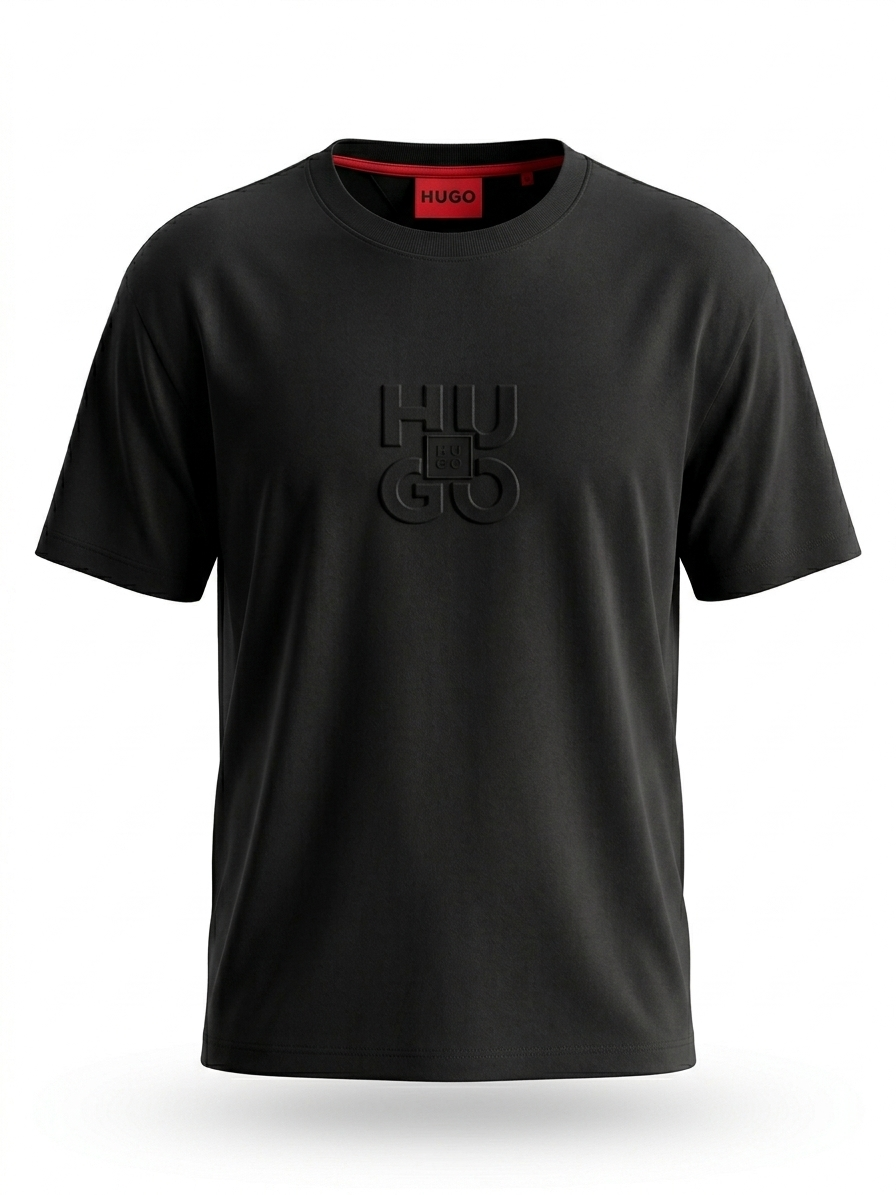 HUGO Embossed Logo T-Shirt – Black