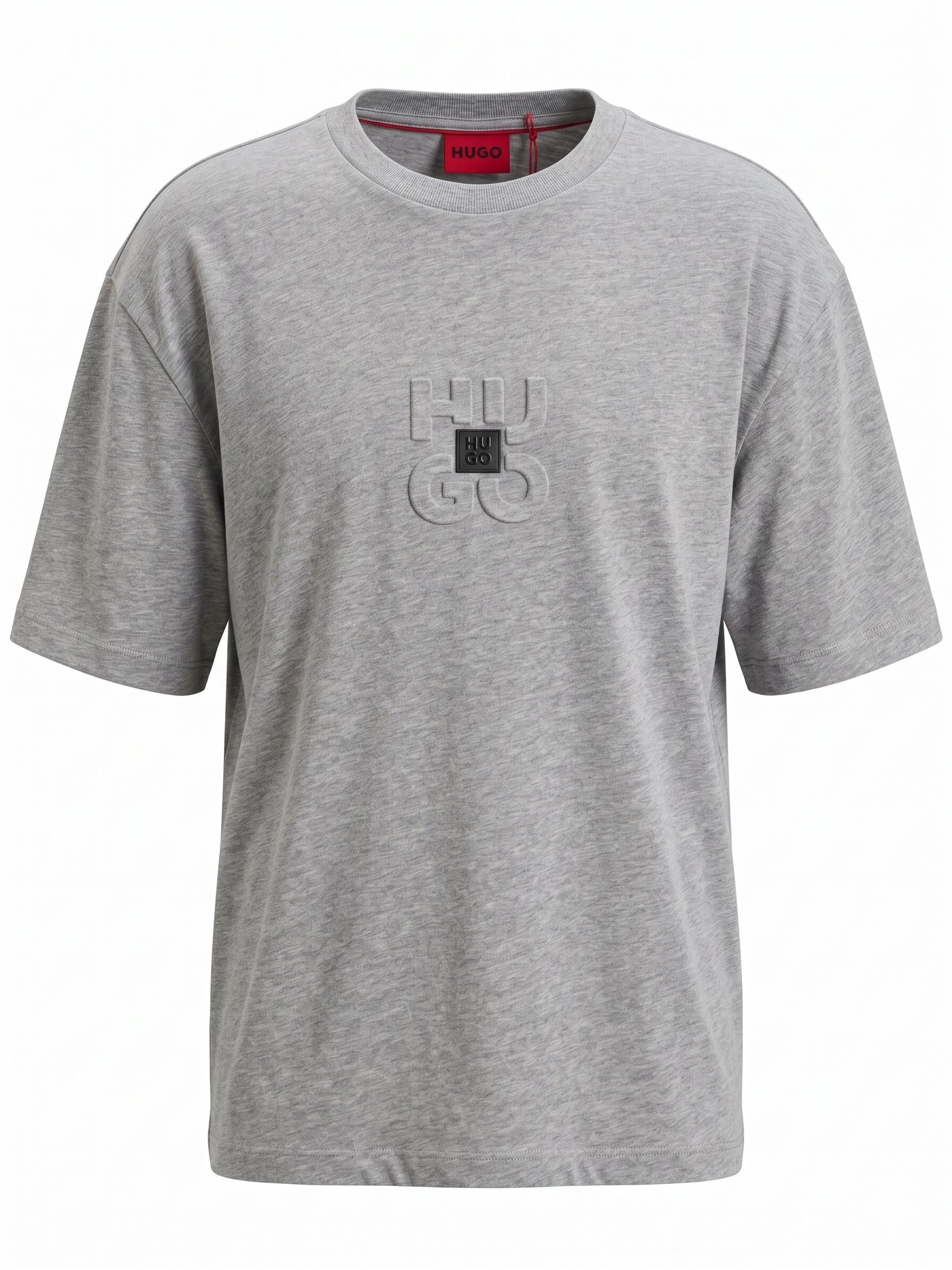 HUGO Embossed Logo T-Shirt – Grey Melange