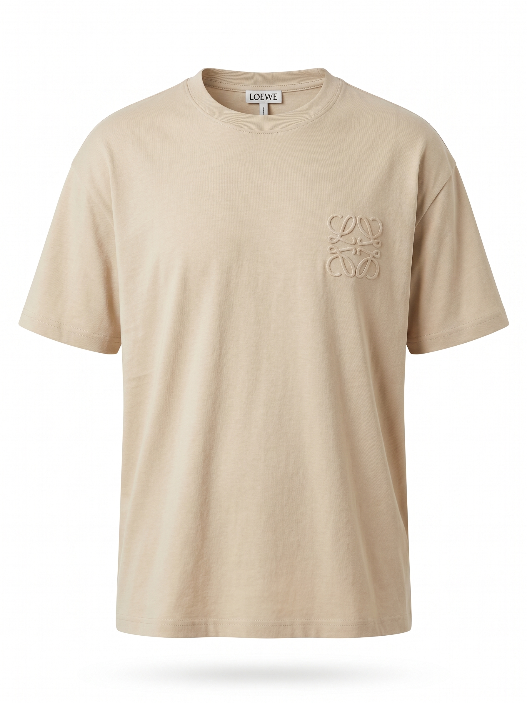 LOEWE Anagram Embroidered T-Shirt – Beige