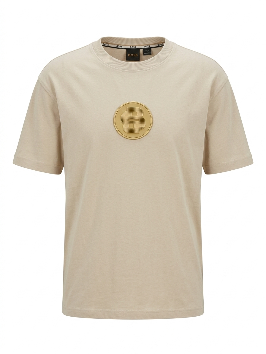 BOSS Embossed Logo T-Shirt – Beige