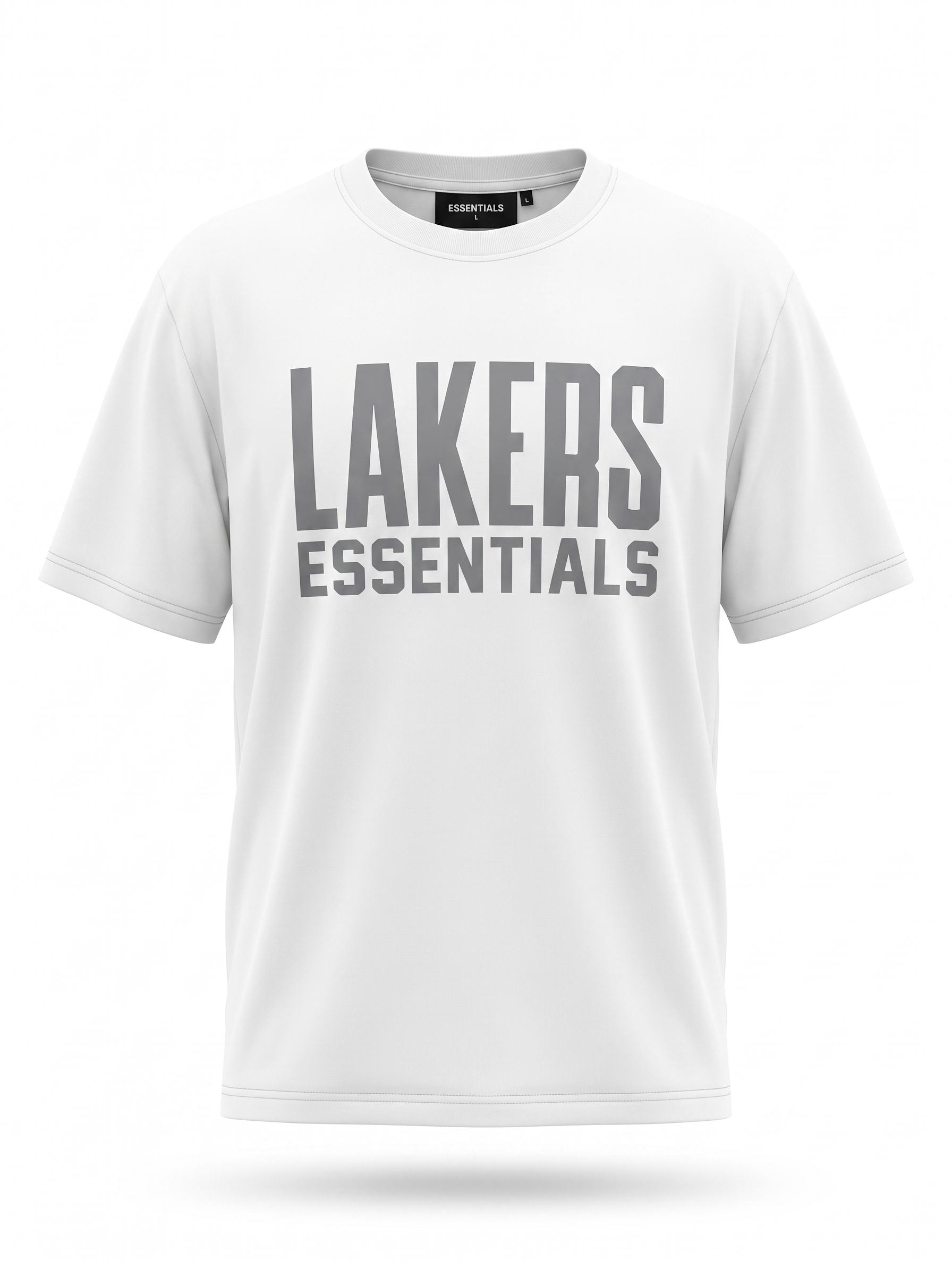 ESSENTIALS “LAKERS” Graphic T-Shirt – Light Grey