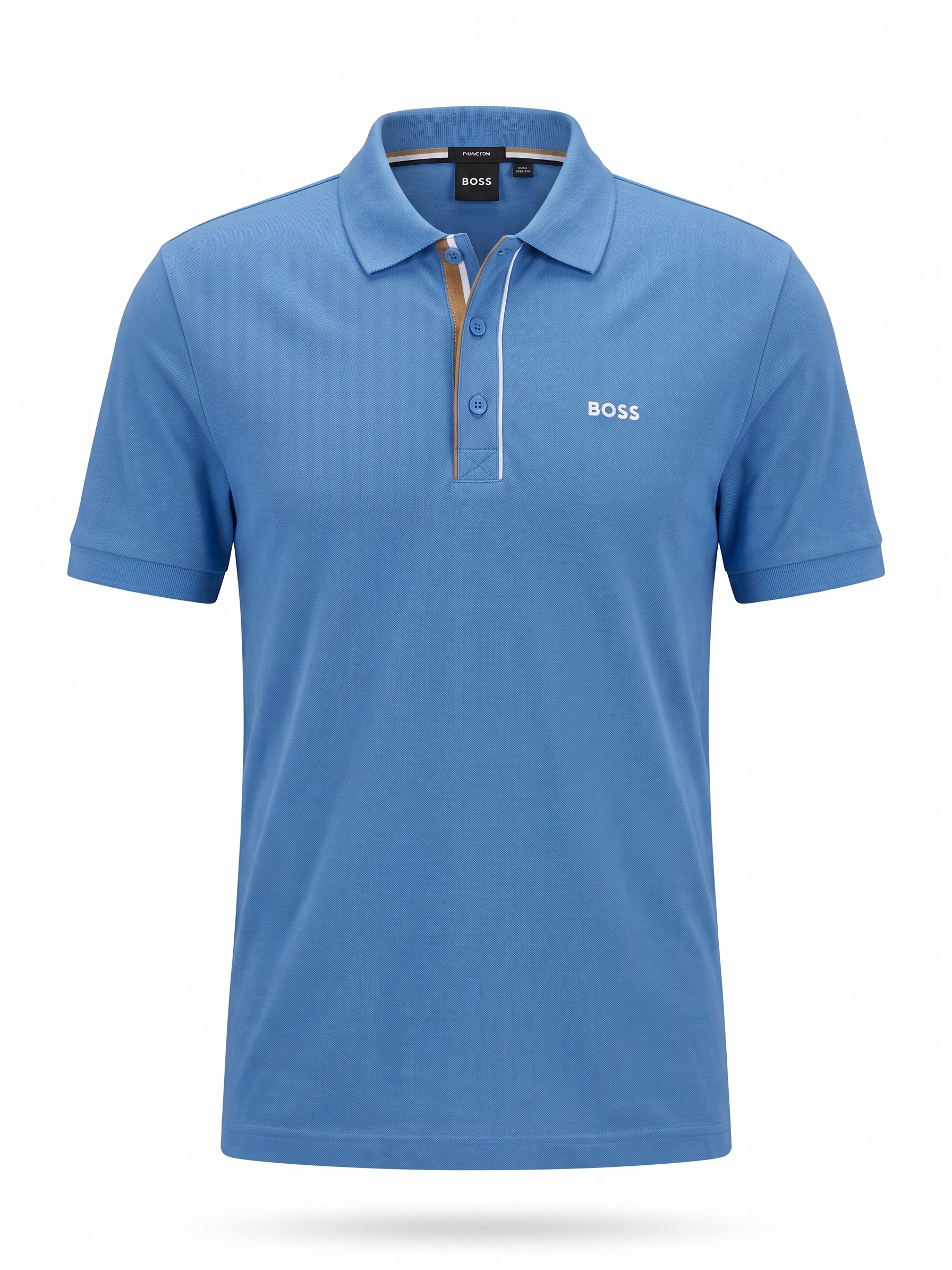 BOSS Contrast Trim Polo Shirt – Blue