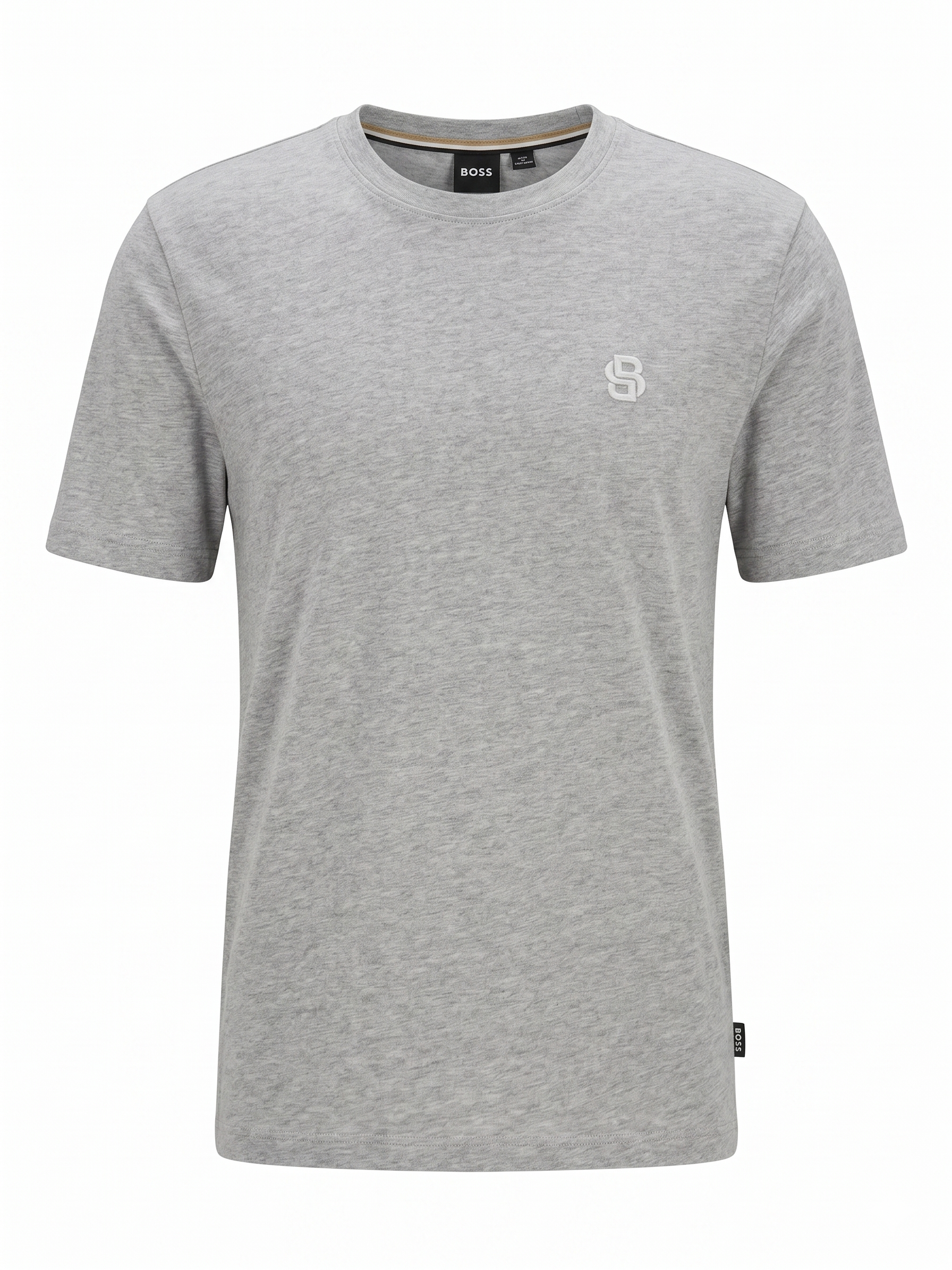 BOSS Embroidered Logo T-Shirt – Light Grey