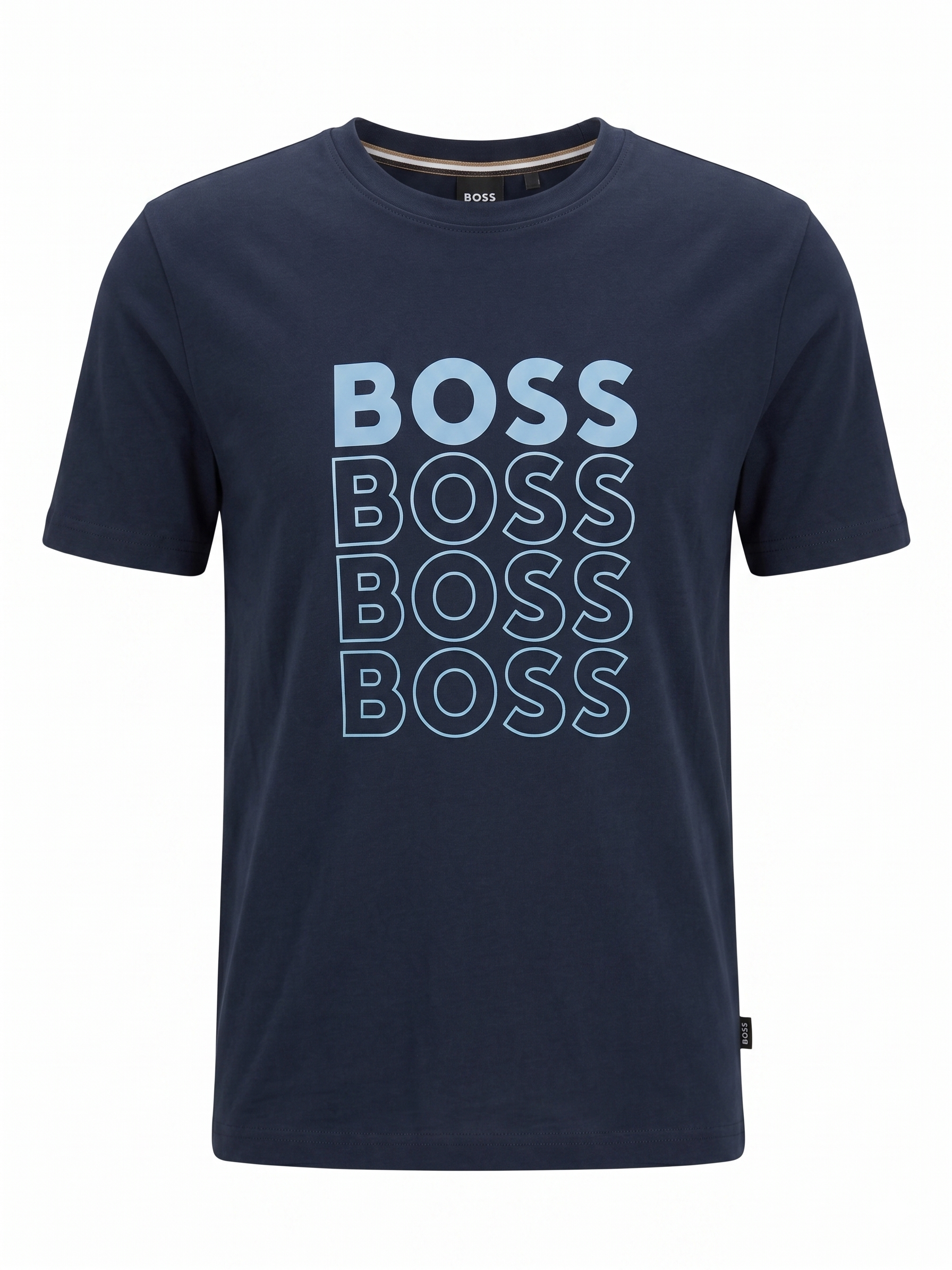 BOSS Logo Print T-Shirt – Navy