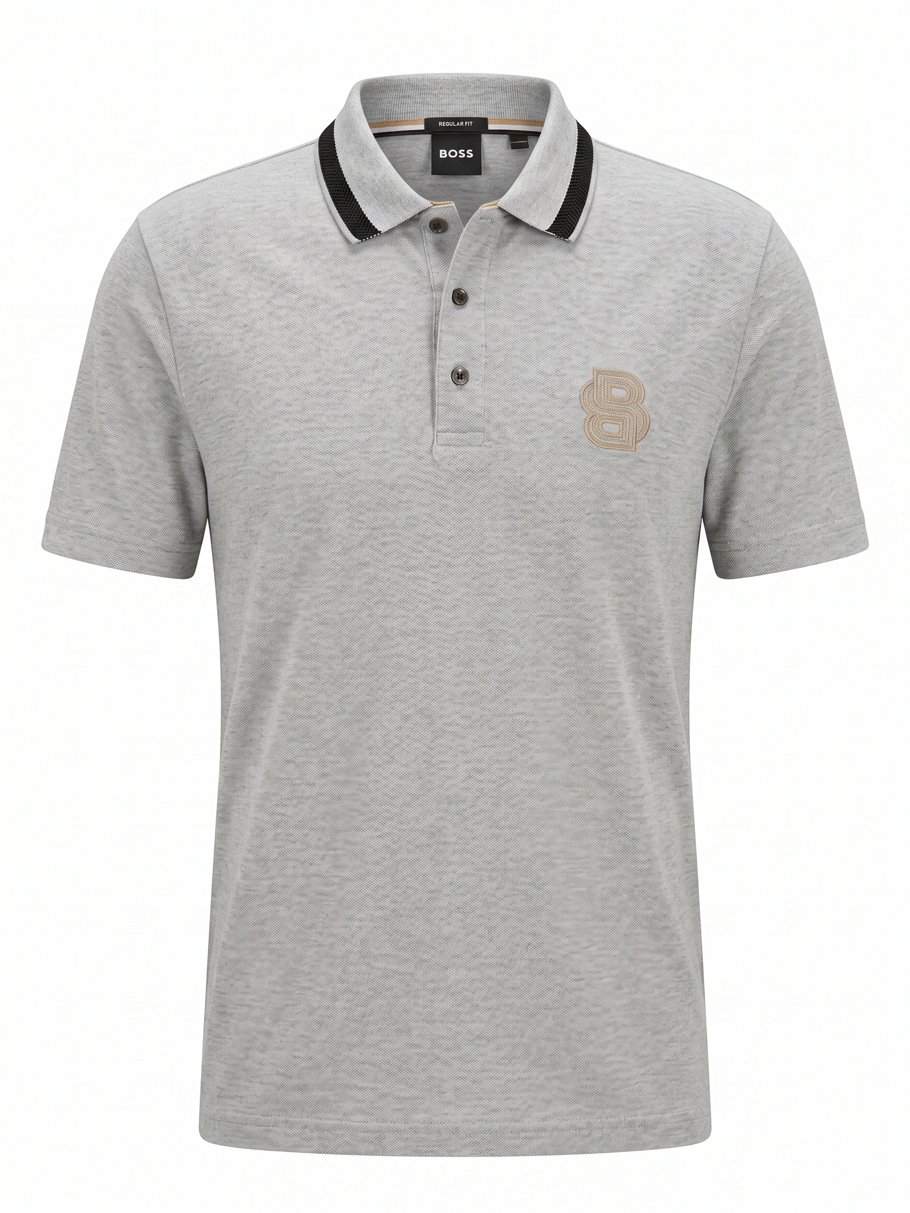 BOSS Logo Polo Shirt – Grey Melange