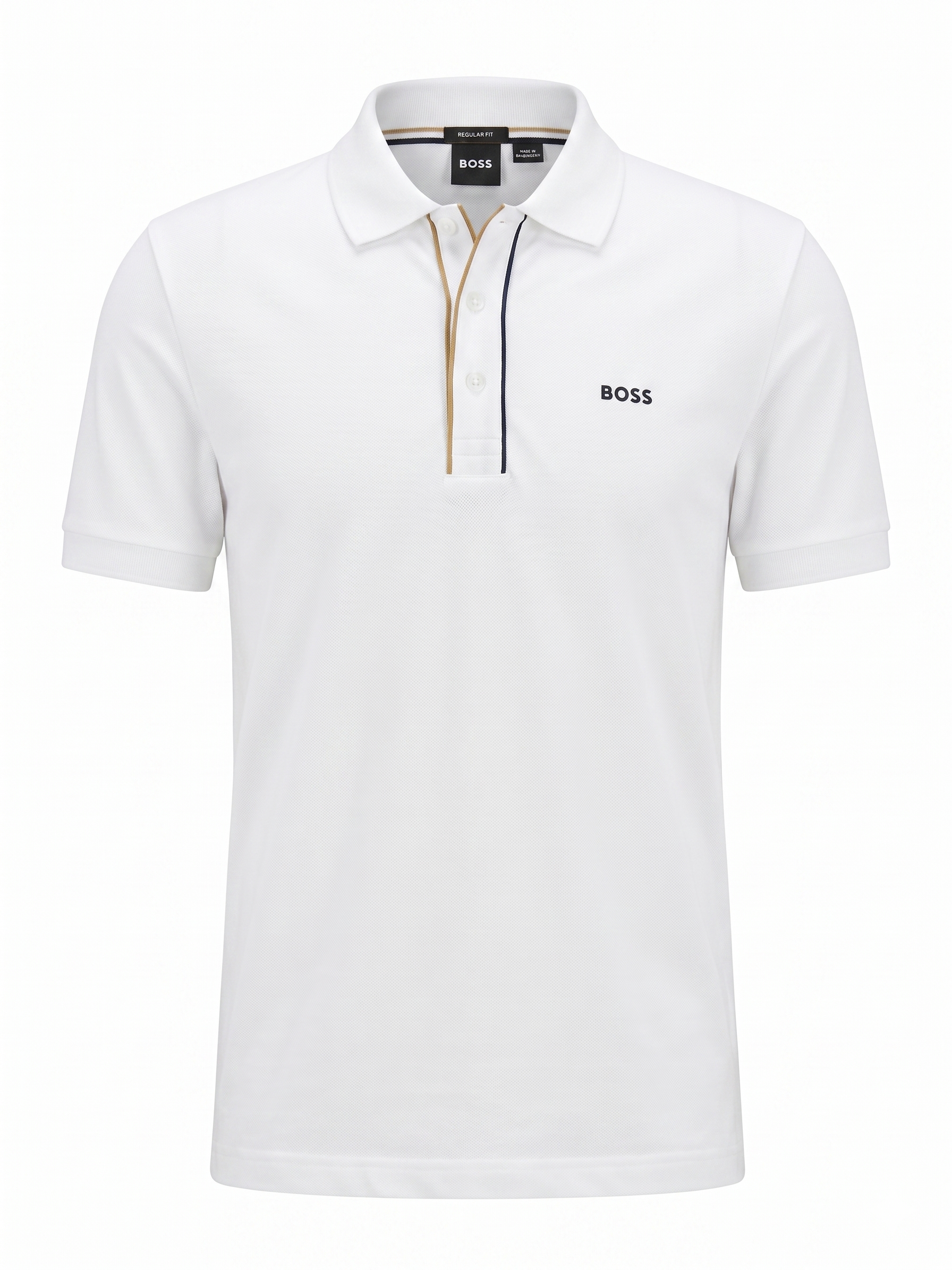 BOSS Contrast Trim Polo Shirt – White