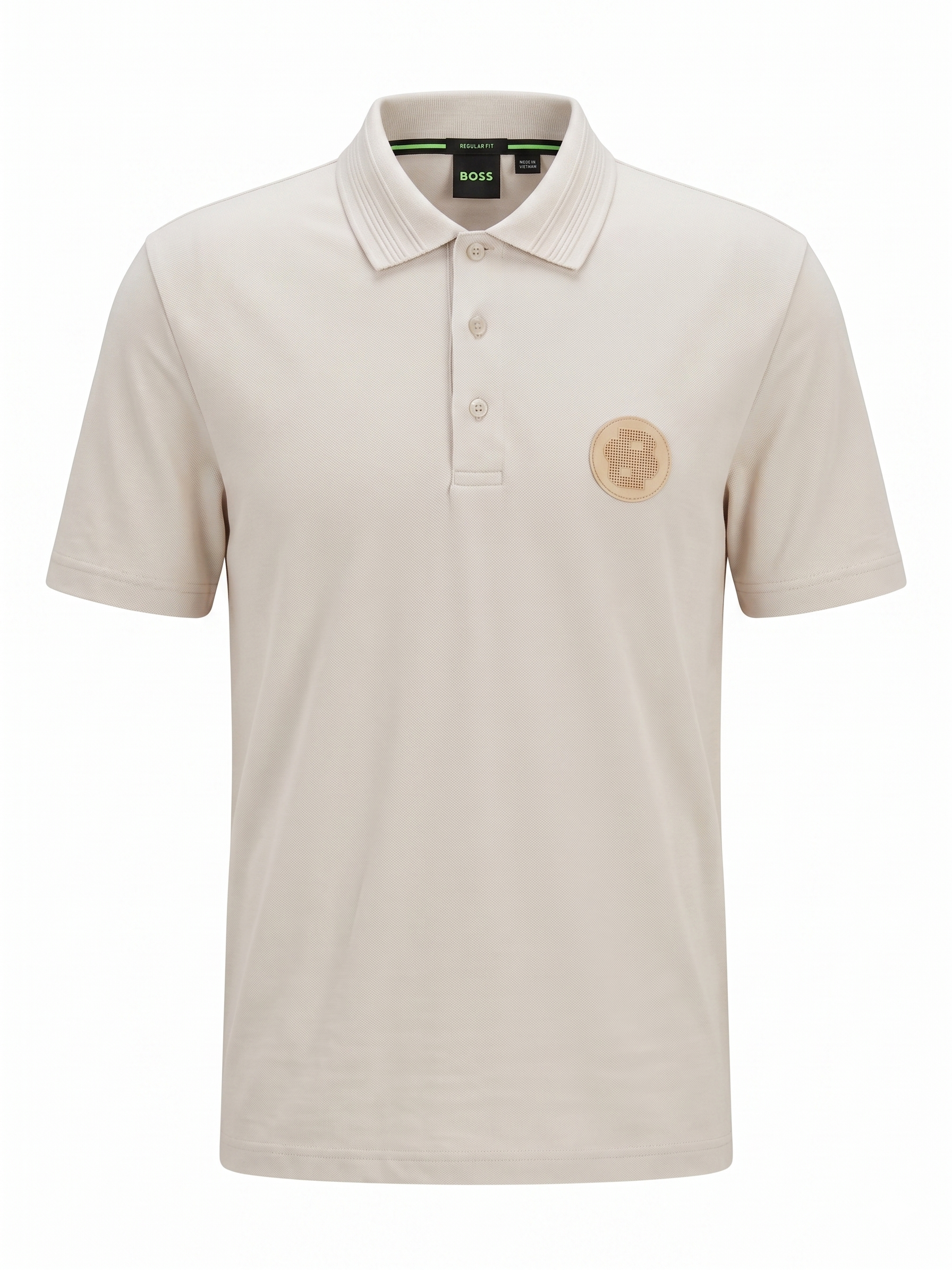 BOSS Logo Badge Polo Shirt – Cream