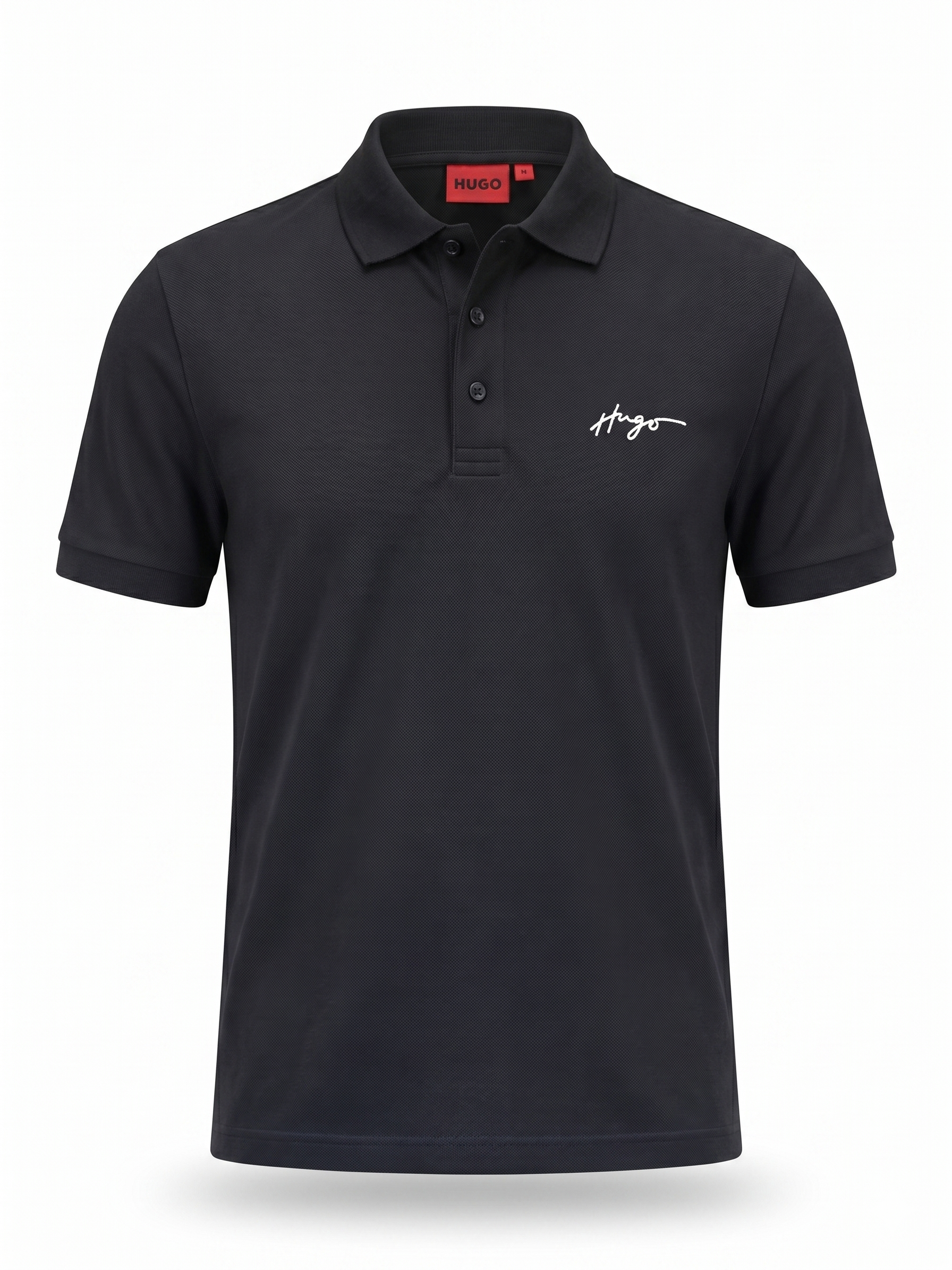 HUGO Signature Logo Polo Shirt – Black