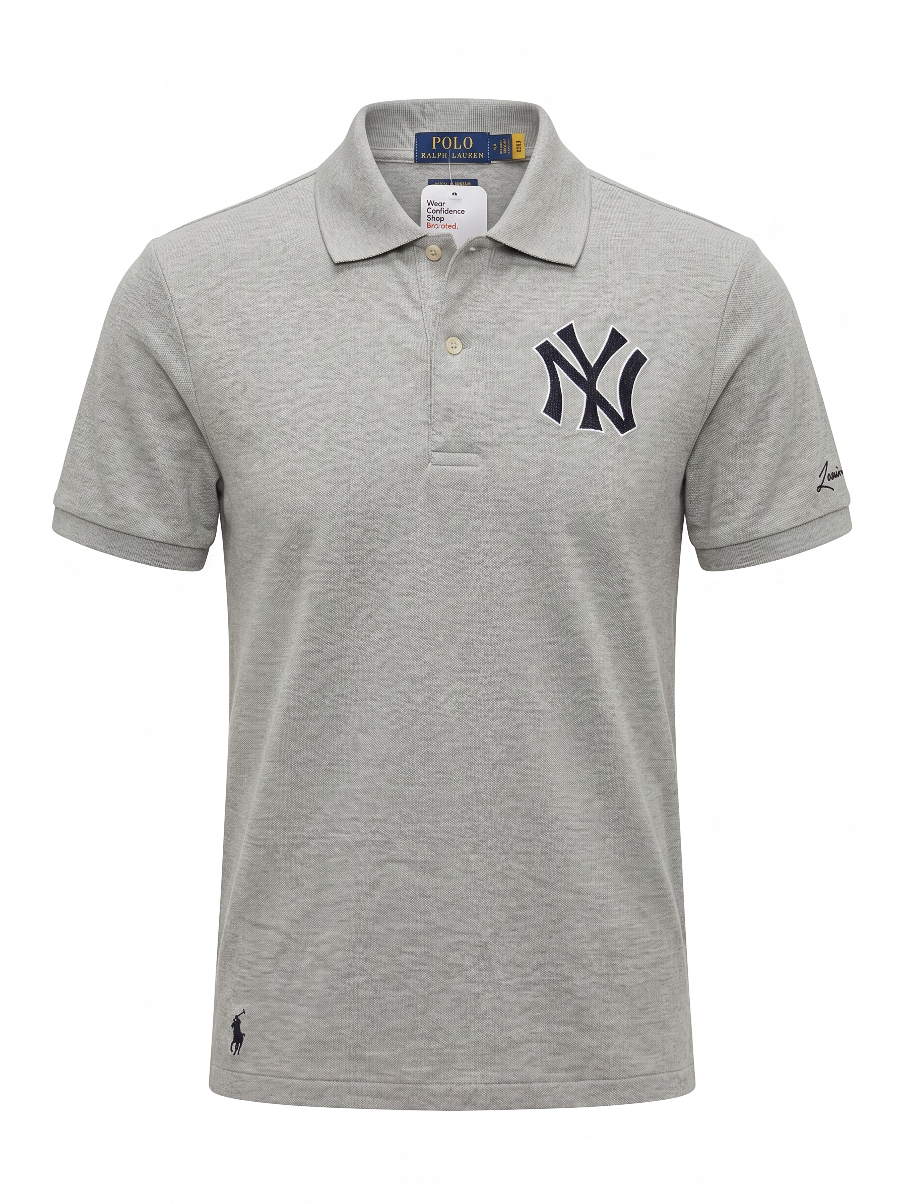 Polo Ralph Lauren NY Logo Polo Shirt – Heather Grey