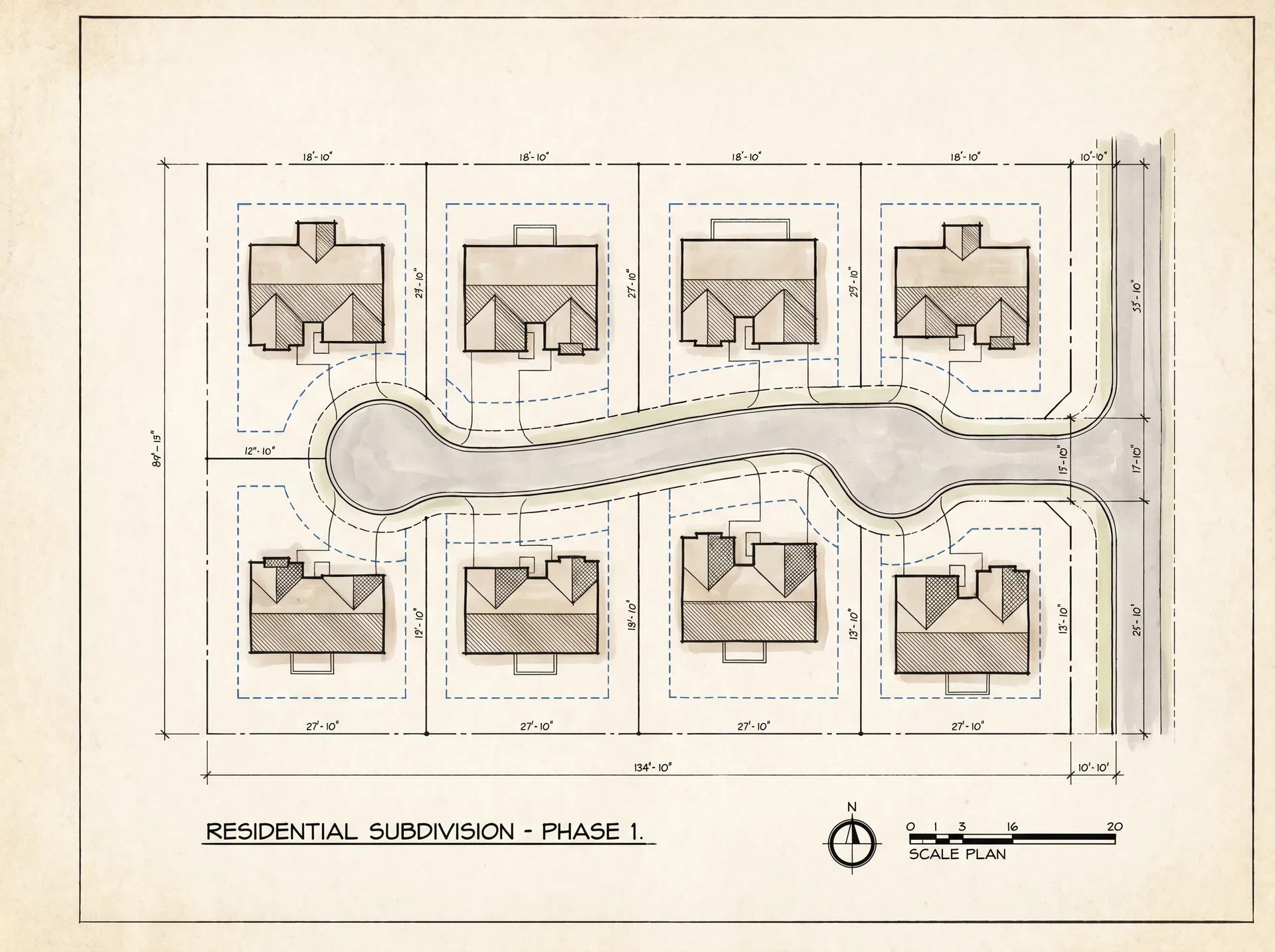 Residential subdivision site plan drawing