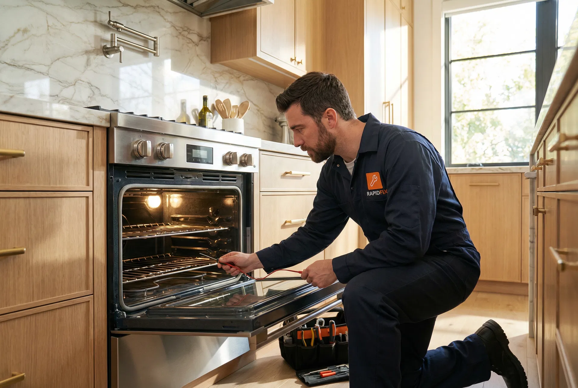 Oven heating element replacement by appliance repair technician in Fort Lauderdale area