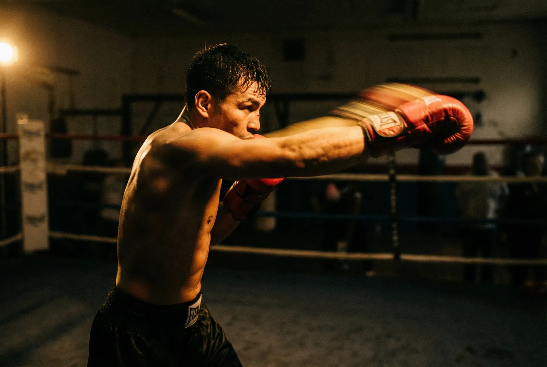 Boxer executing a jab