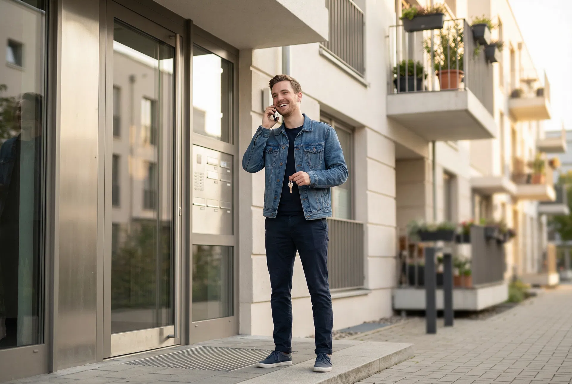 Zufriedener Kunde nach automatisierter Schlüsseldienst-Beauftragung