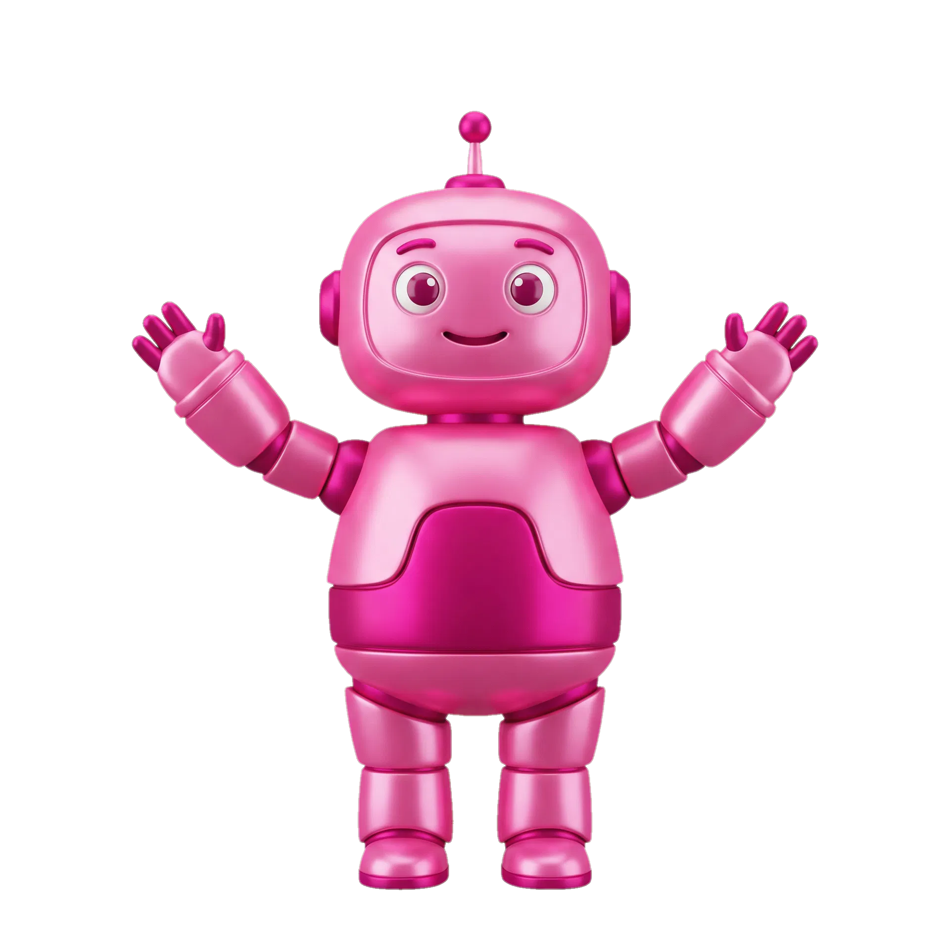 Pink robot mascot