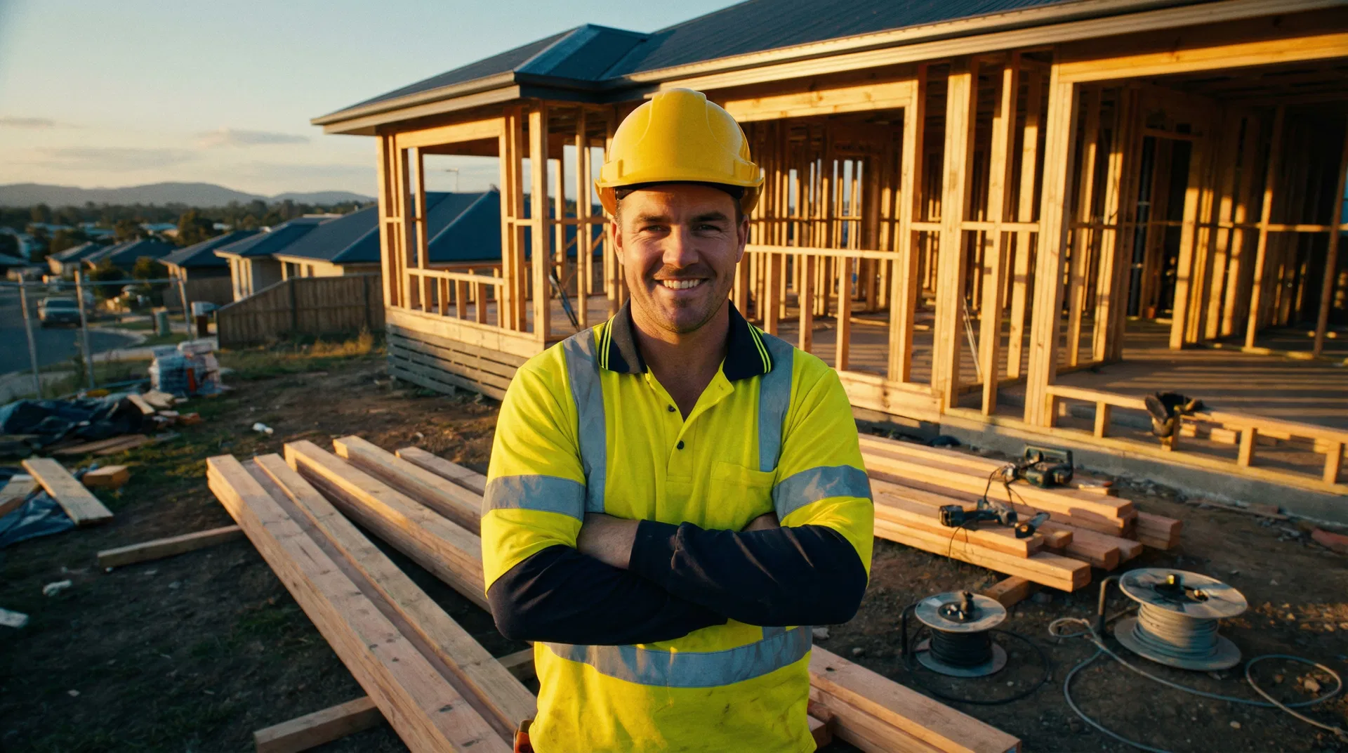 Australian tradie on construction site