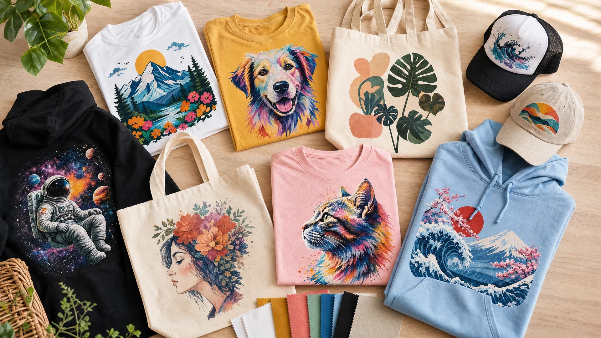 DTF printing applications - custom apparel and accessories