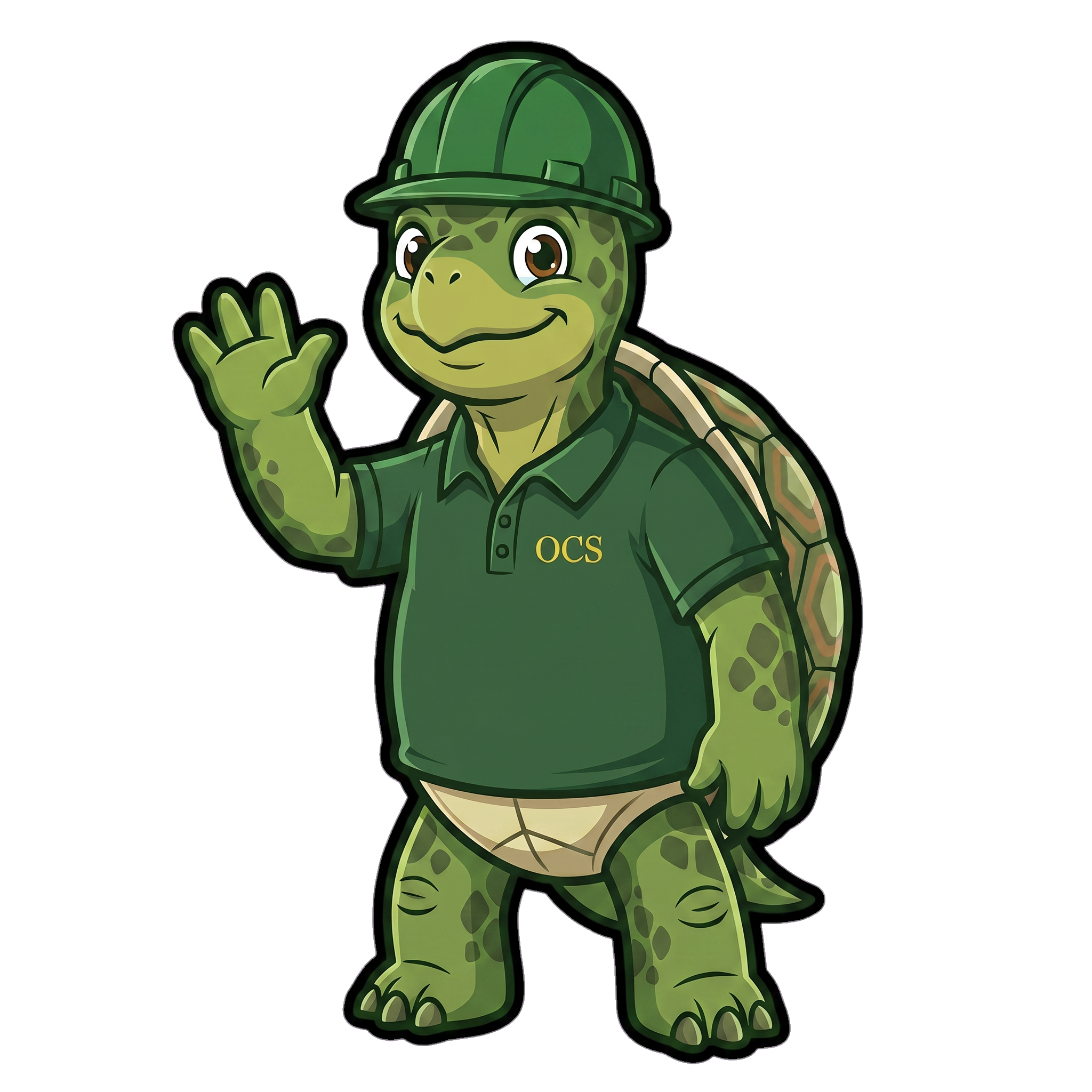 OCS Terrapin mascot waving