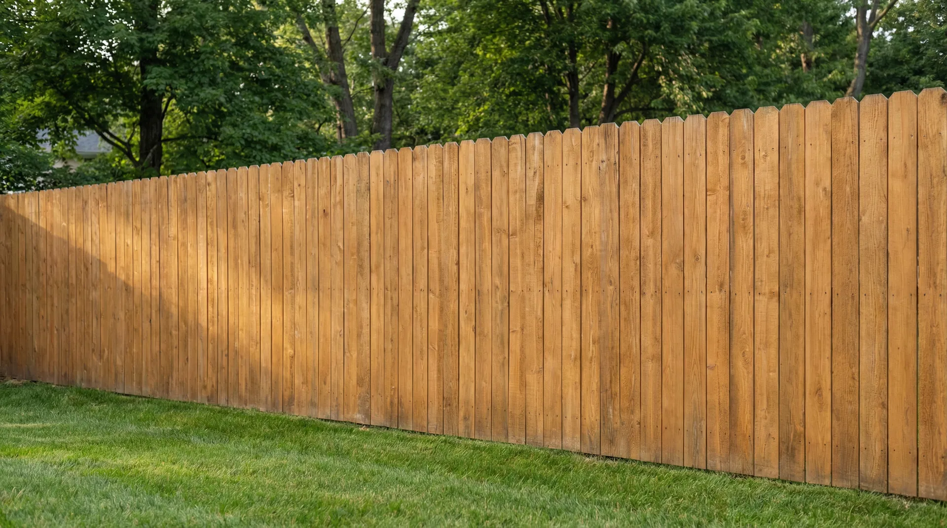 Cedar wood privacy fence installed in Ocean County NJ backyard