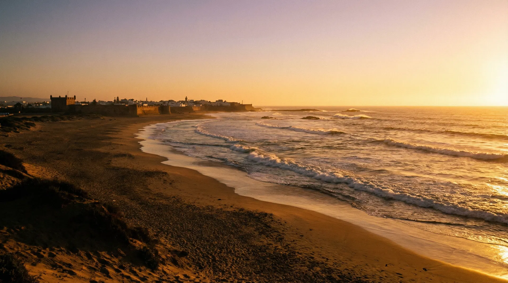 Atlantic Ocean sunset at Essaouira