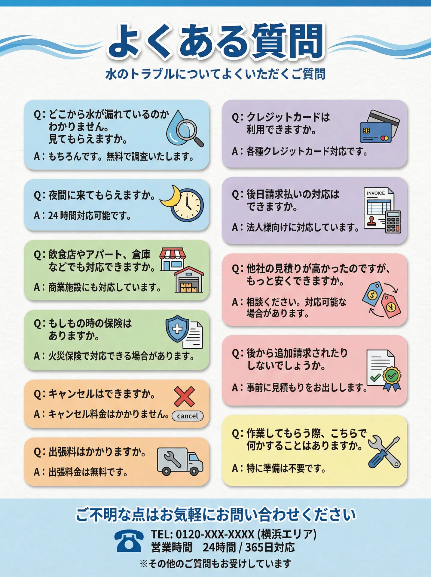 よくある質問 - 水のトラブルについてよくいただくご質問