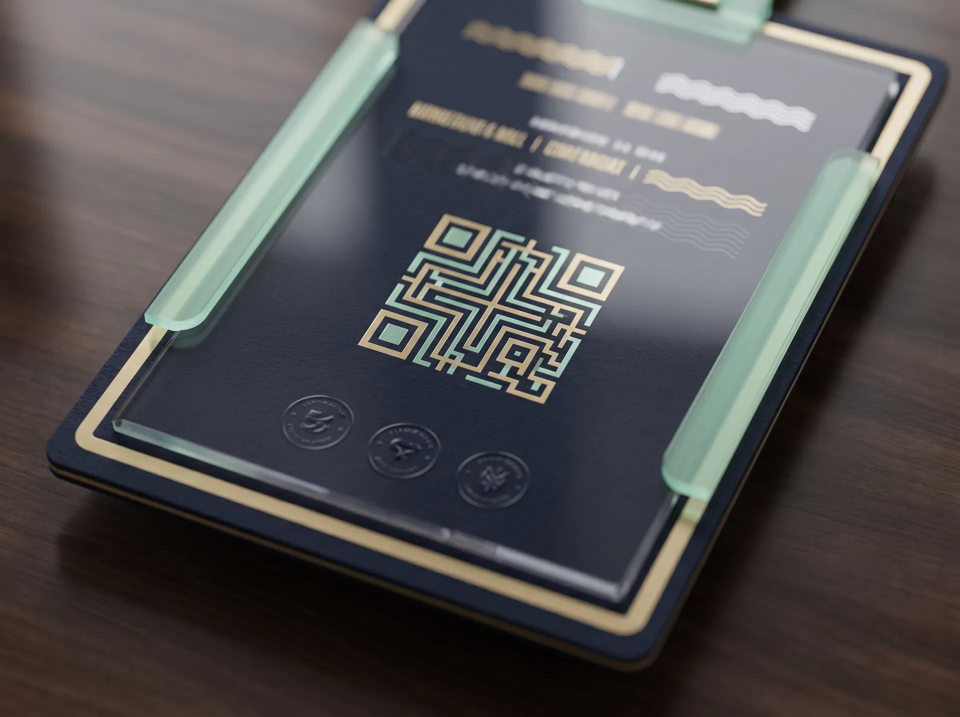 Premium abstract registration pass visual for Biz Pocket Talk