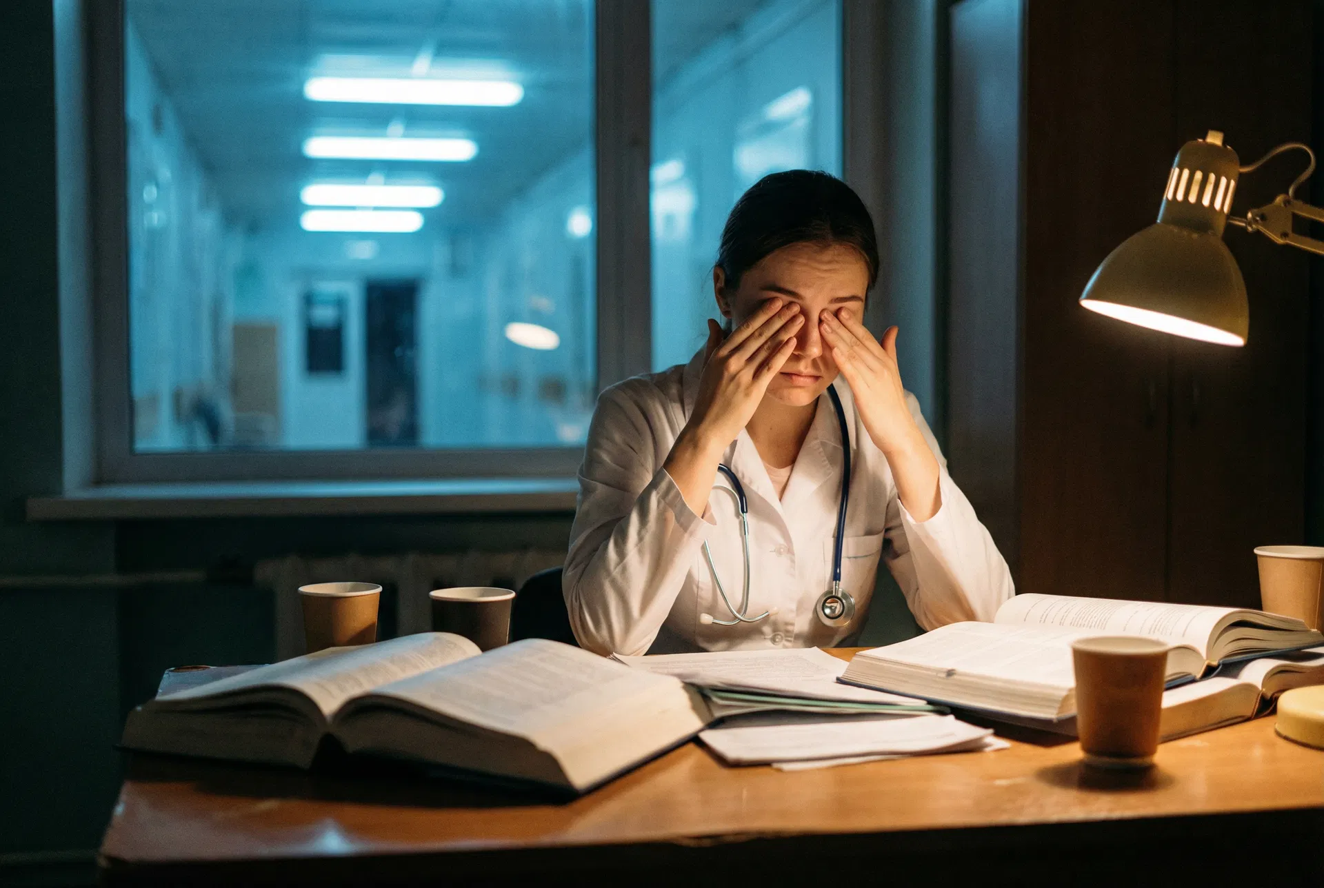Médica residente estudando sobre Bolsa Moradia e benefícios de residência médica