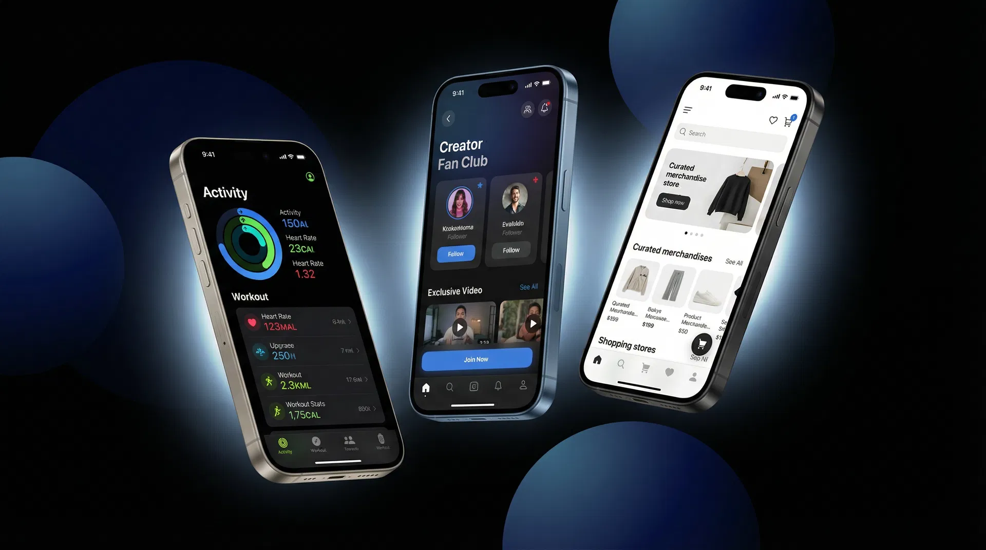 Custom app mockups for influencers