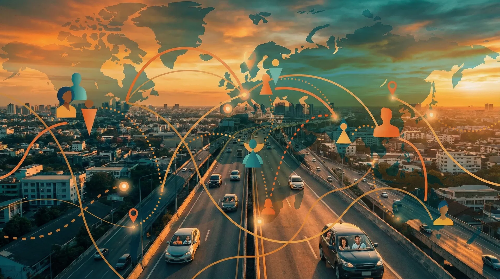 Global intercity travel and ride-sharing