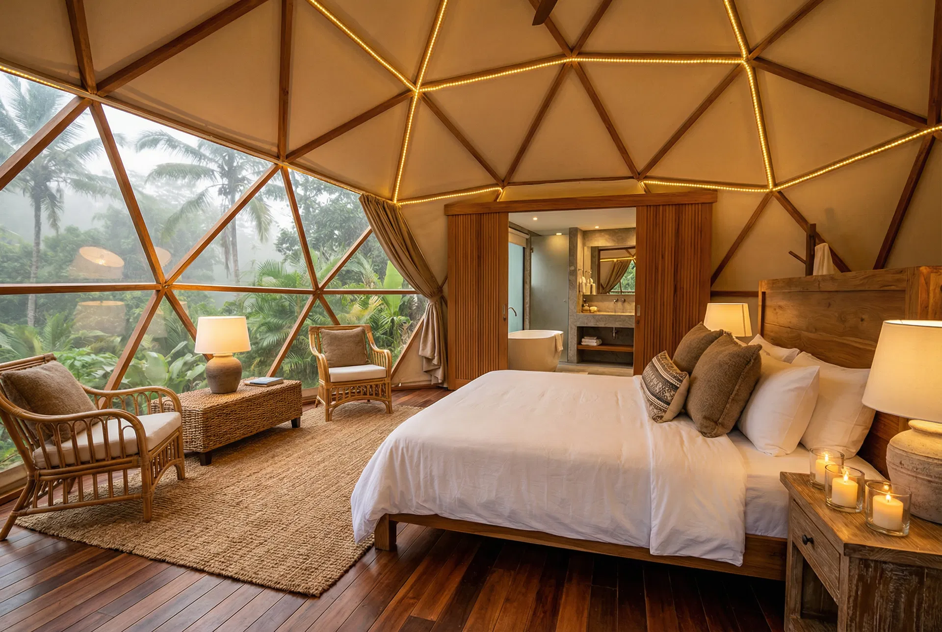 Dome Interiors by Jumei — luxury glamping structure for sale in Jalisco and Nayarit Mexico