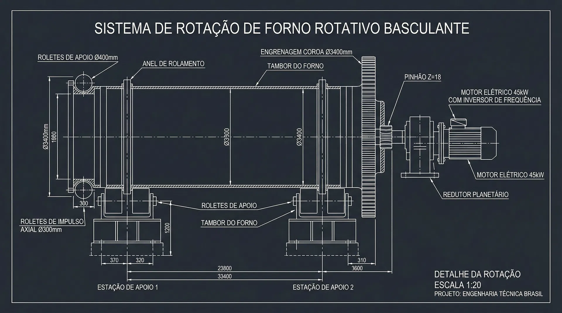 DES-05 — Sistema de Rotação (Coroa/Pinhão)