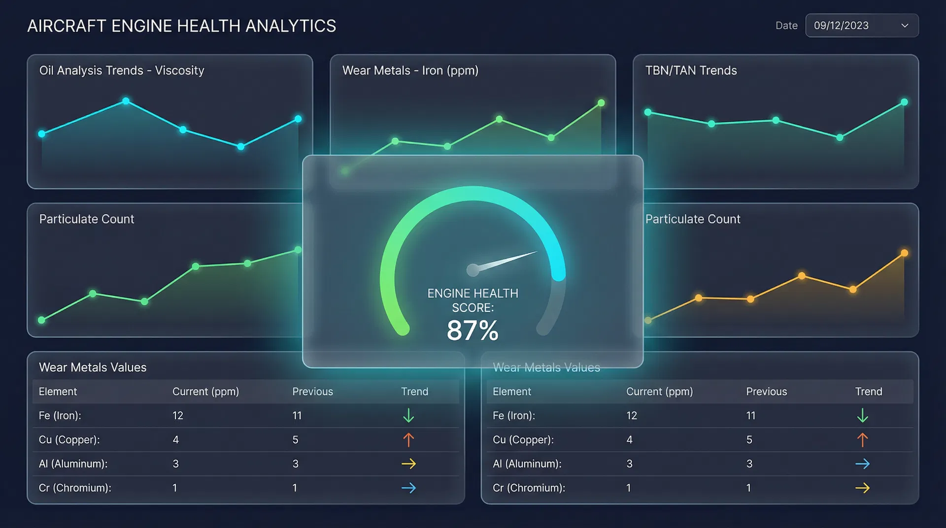 Engine health analytics dashboard