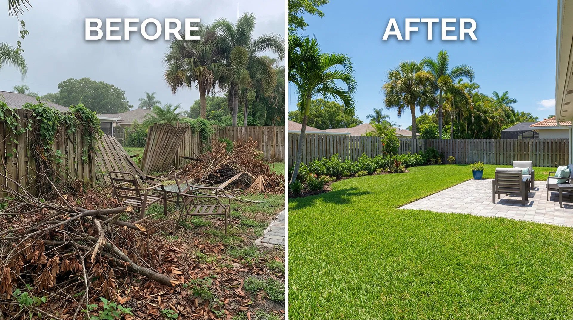 Before and after: Yard Waste Removal