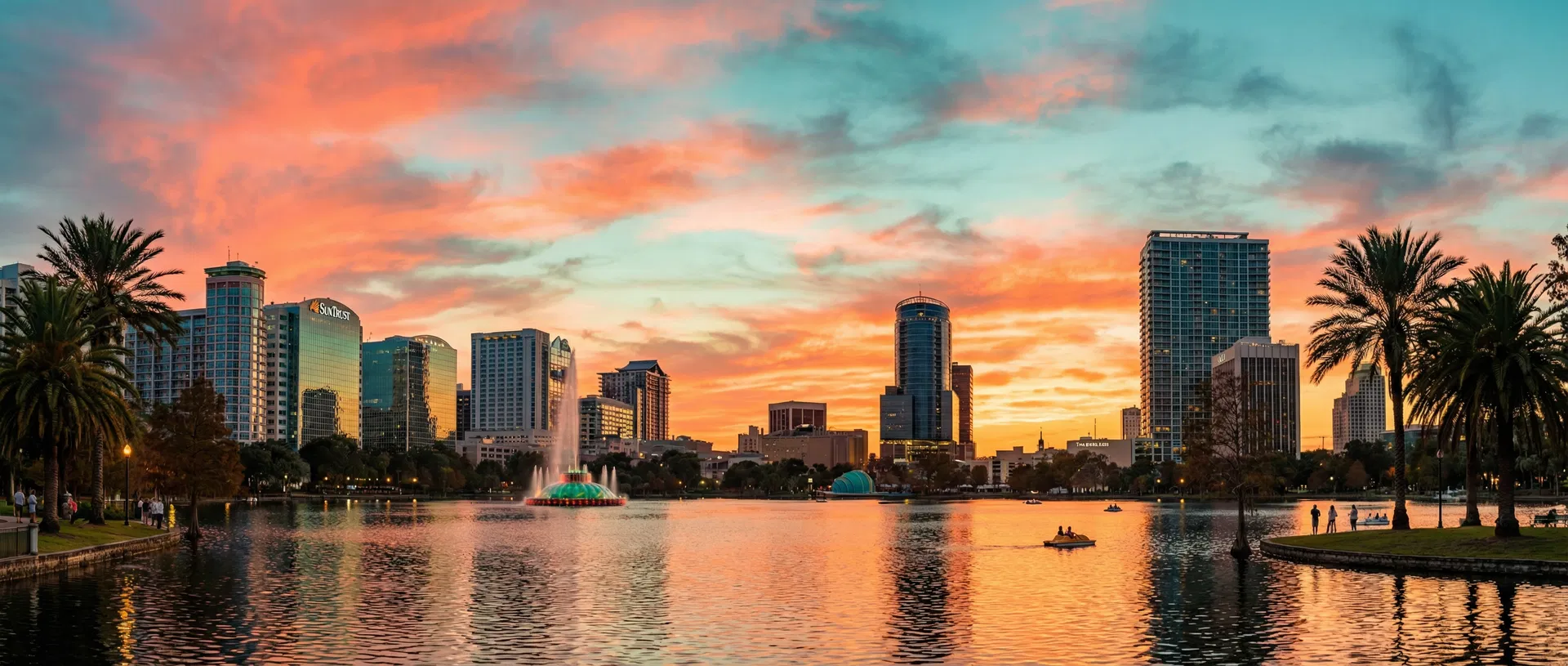 Orlando skyline at sunset