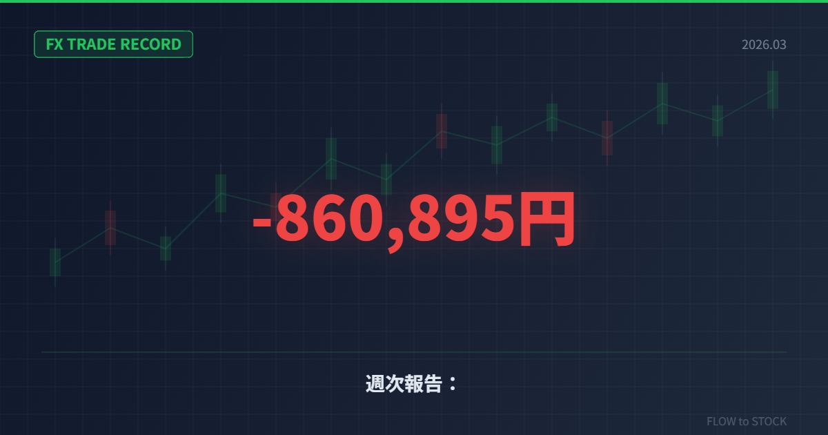 週次報告と振返り：3/23～27（-860,895円）