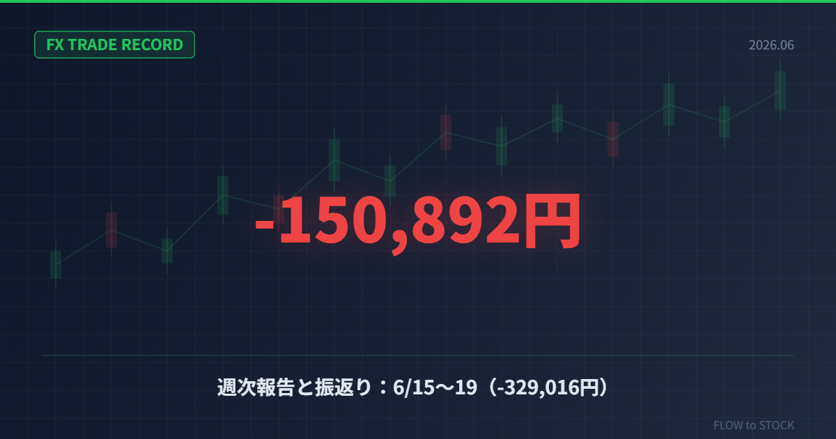 週次報告と振返り：6/15～19（-150,892円）