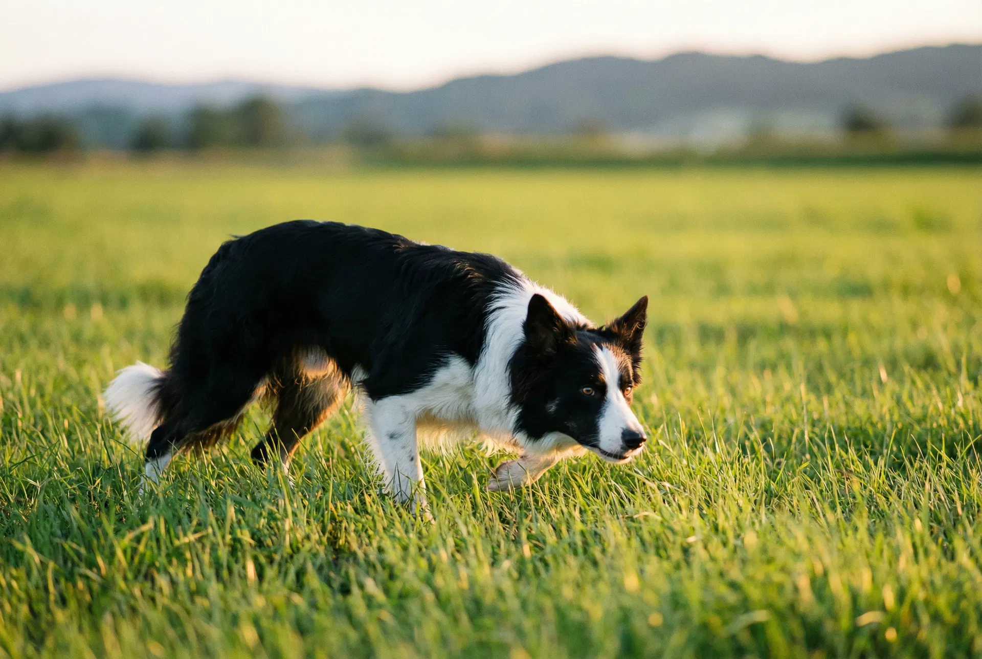 Border Collie displaying natural herding instinct