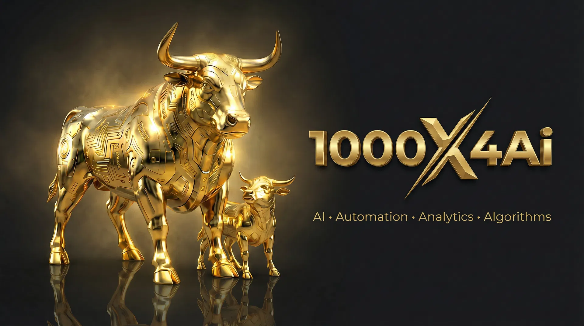 1000X4Ai — golden bull with branded logo