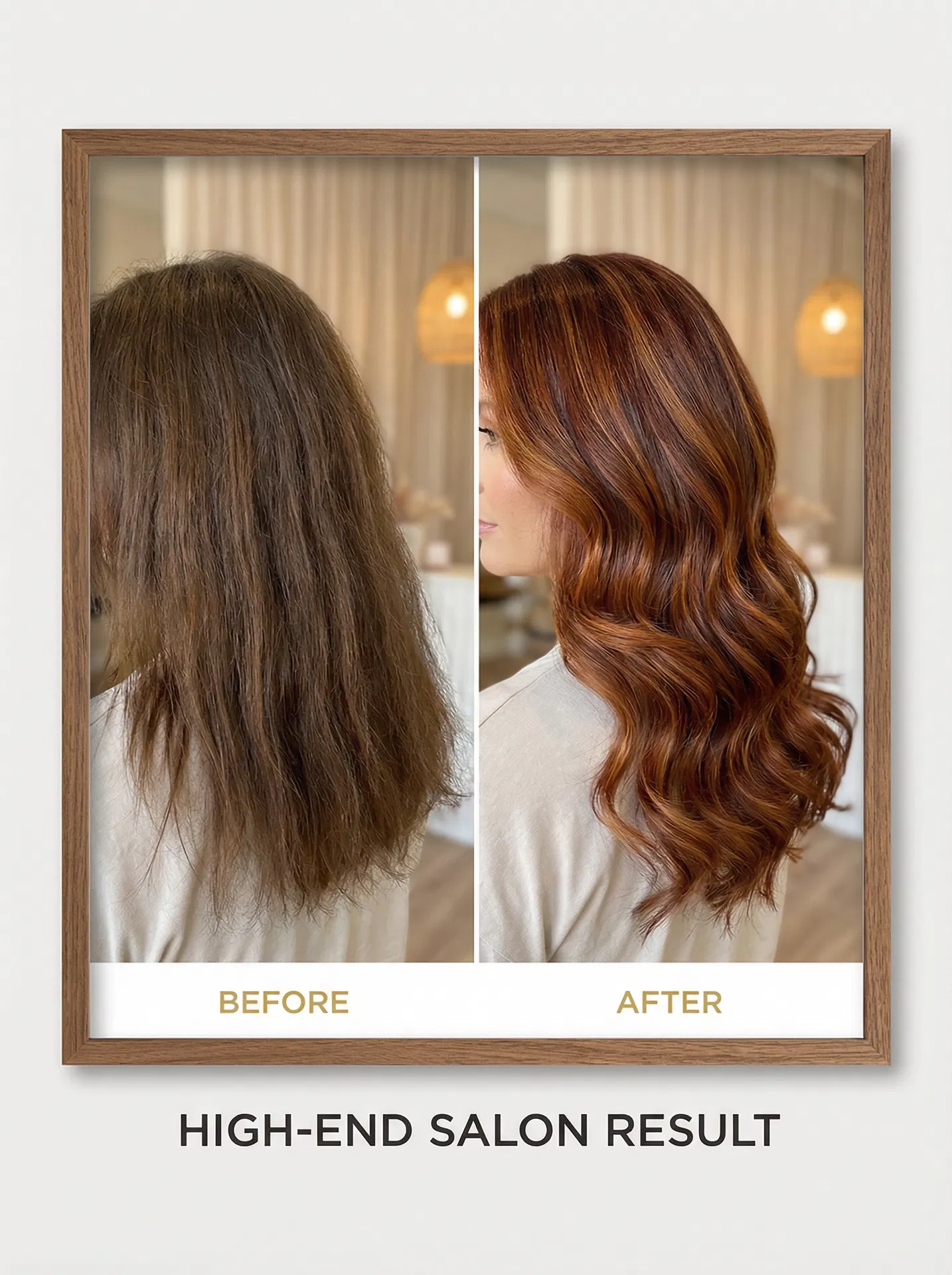 Before and after hair transformation