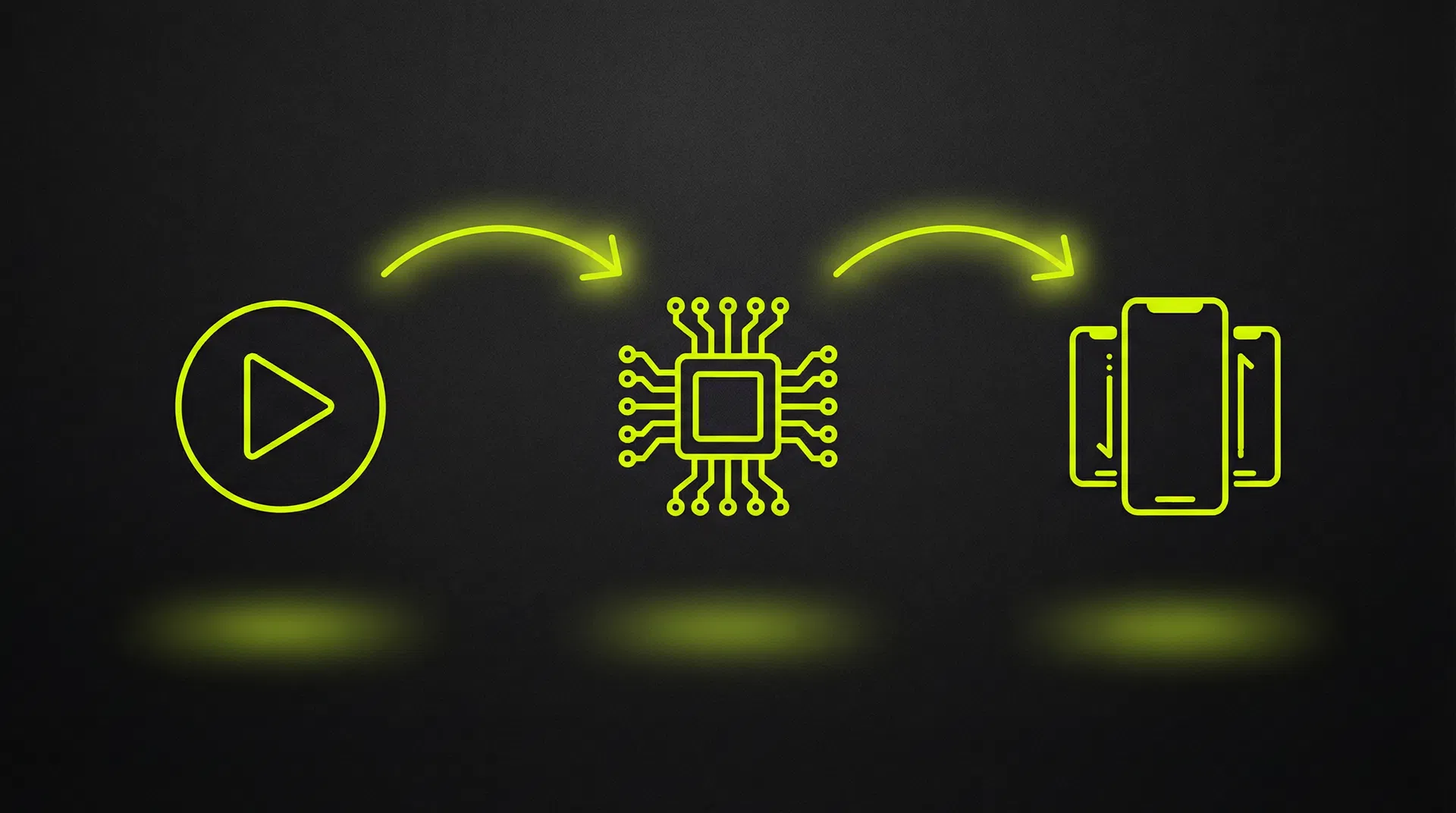 Three-step workflow: Upload, AI Processing, Viral Shorts