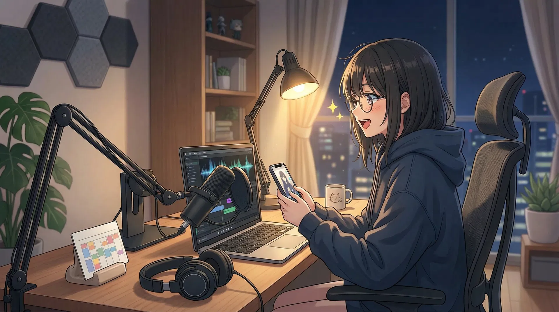 夜の部屋でスマホを見ながら歌ってみたに憧れる