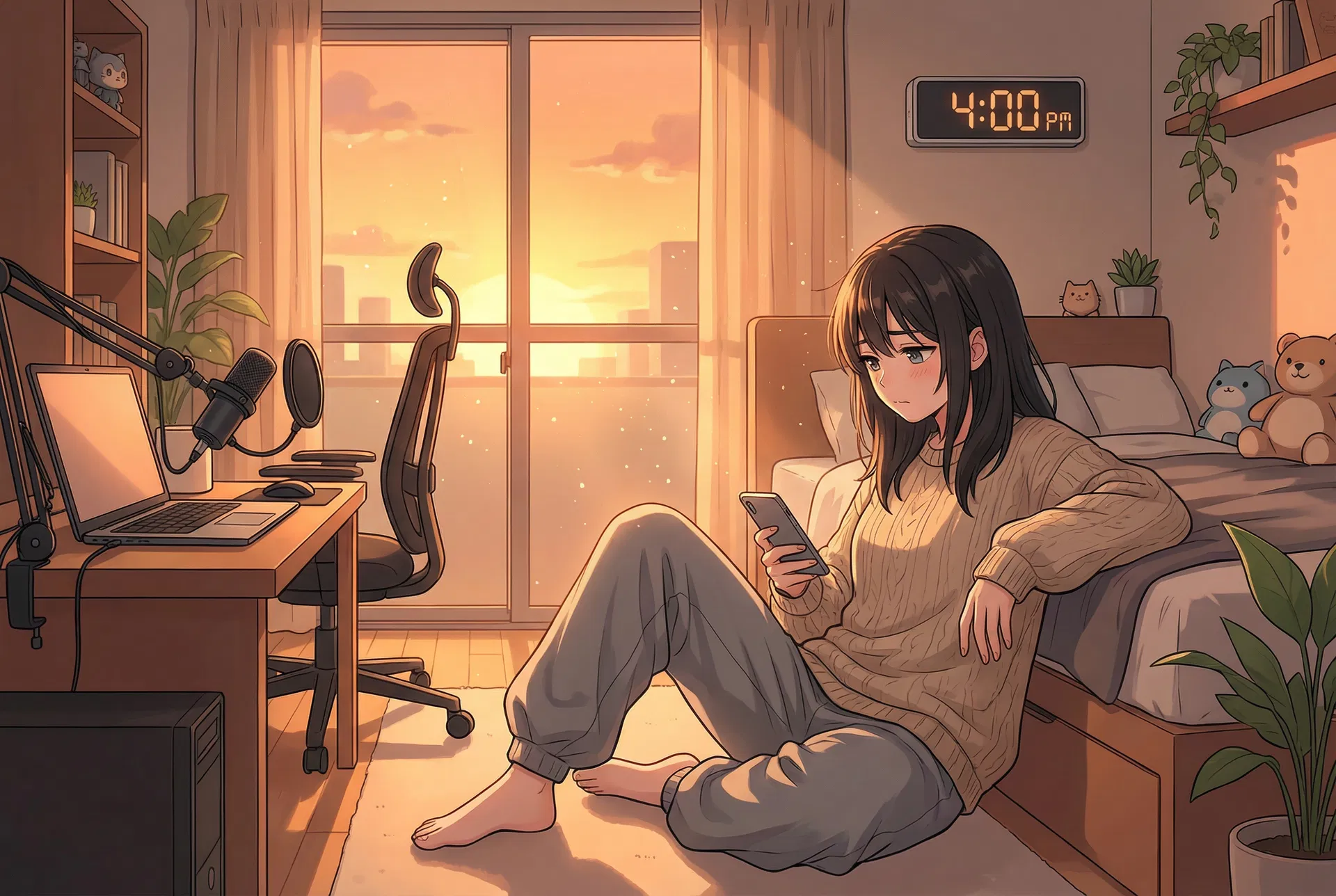 休日、気づけば夕方でマイクに手をつけられない