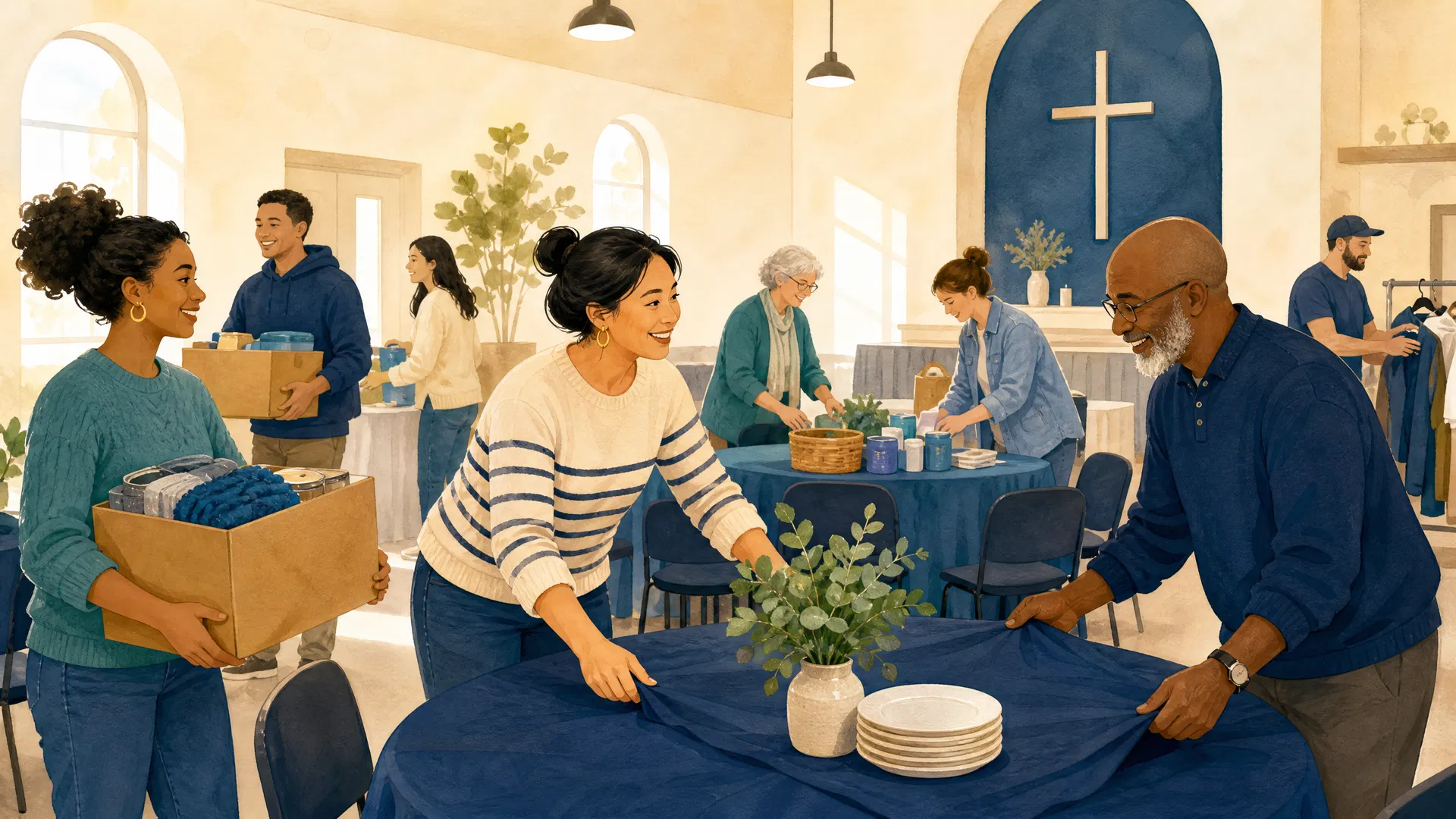 Church community coordinating together