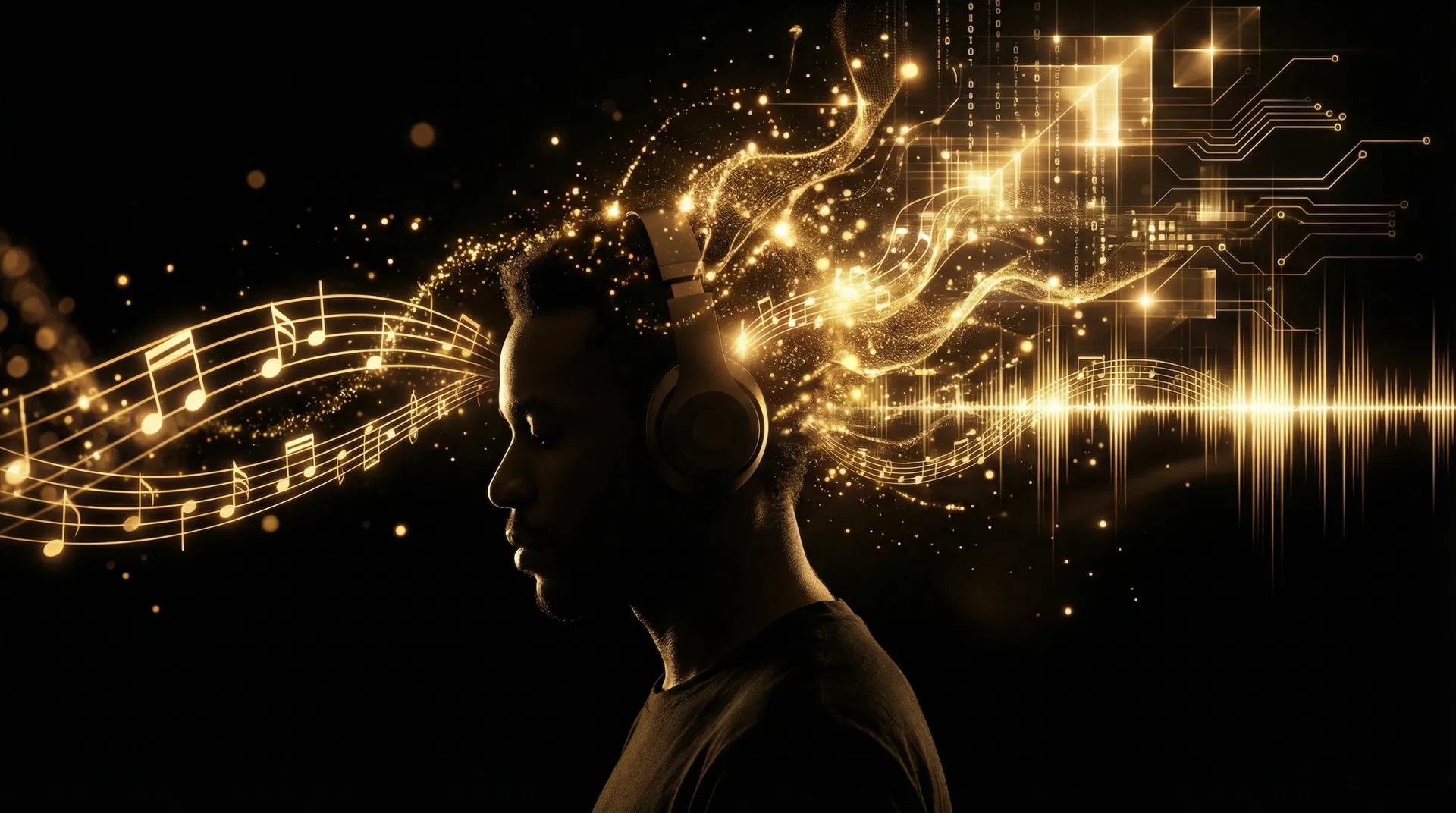 Hybrid AI Artist concept — fusion of human creativity and artificial intelligence