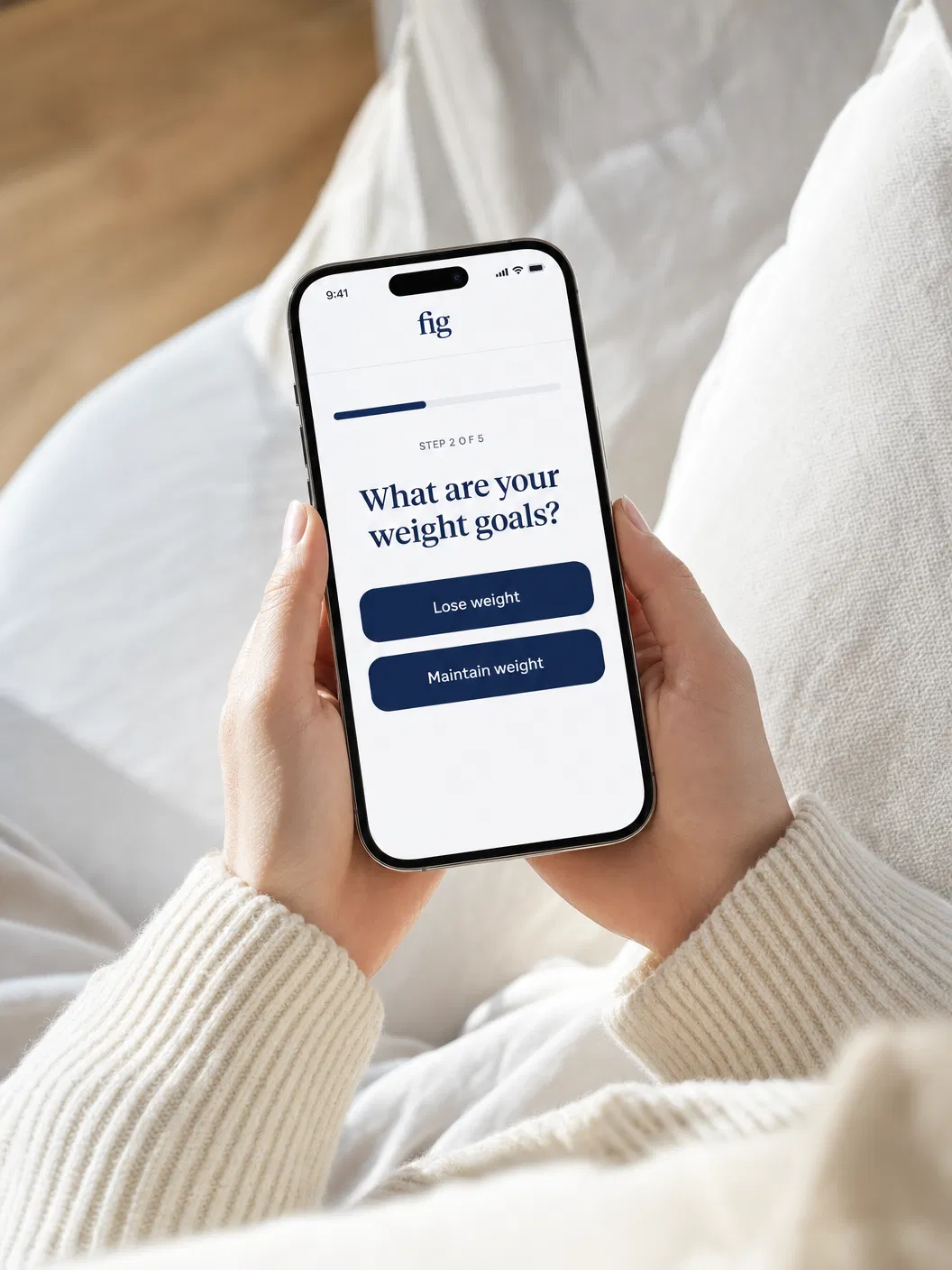 Intake quiz on phone
