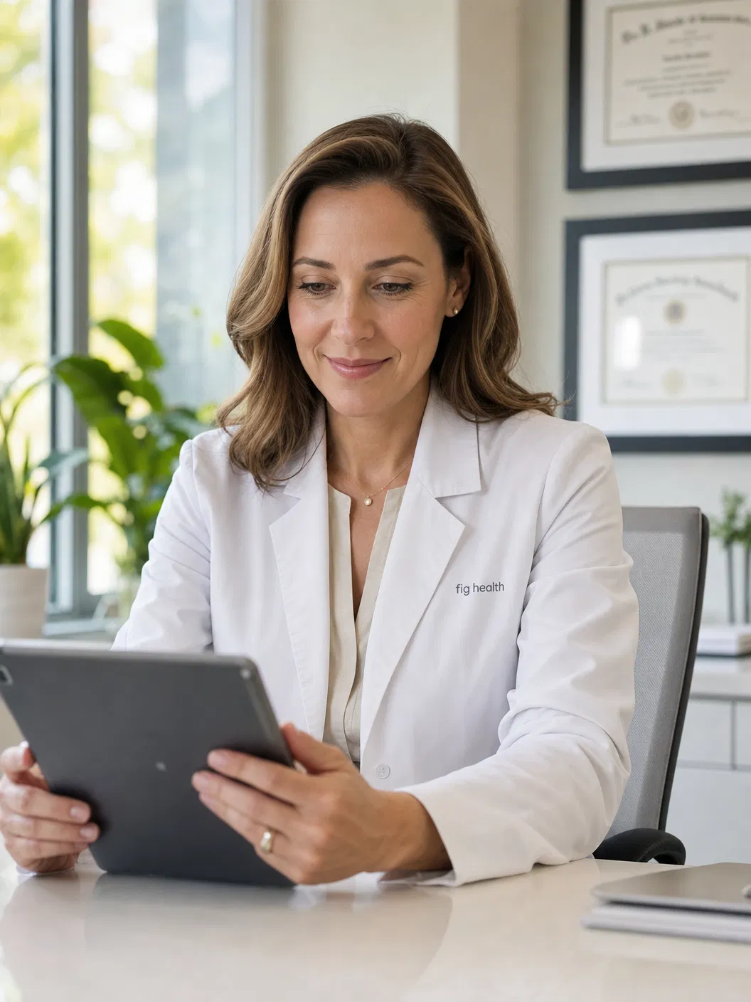 fig health doctor with tablet