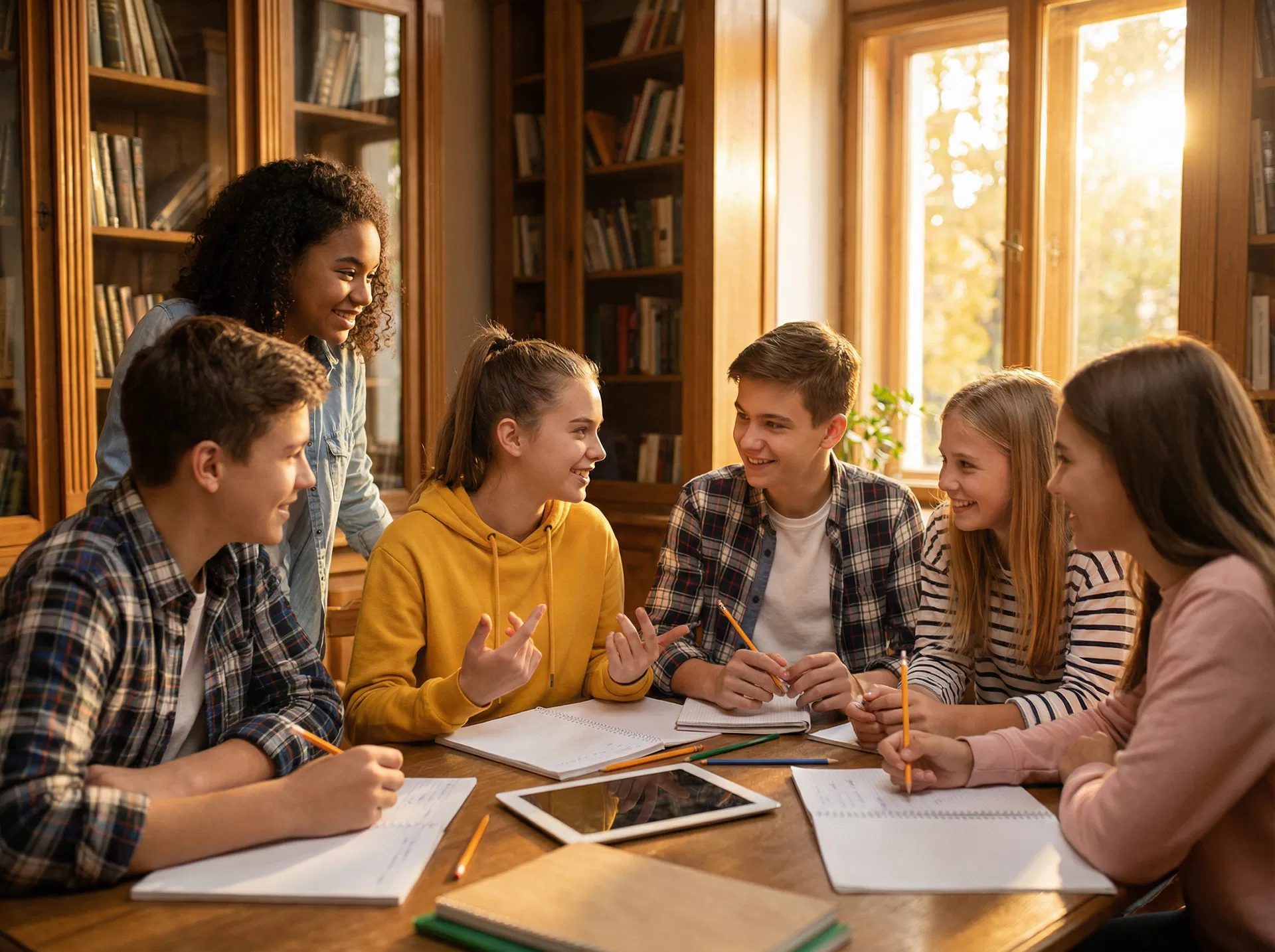 Students learning together