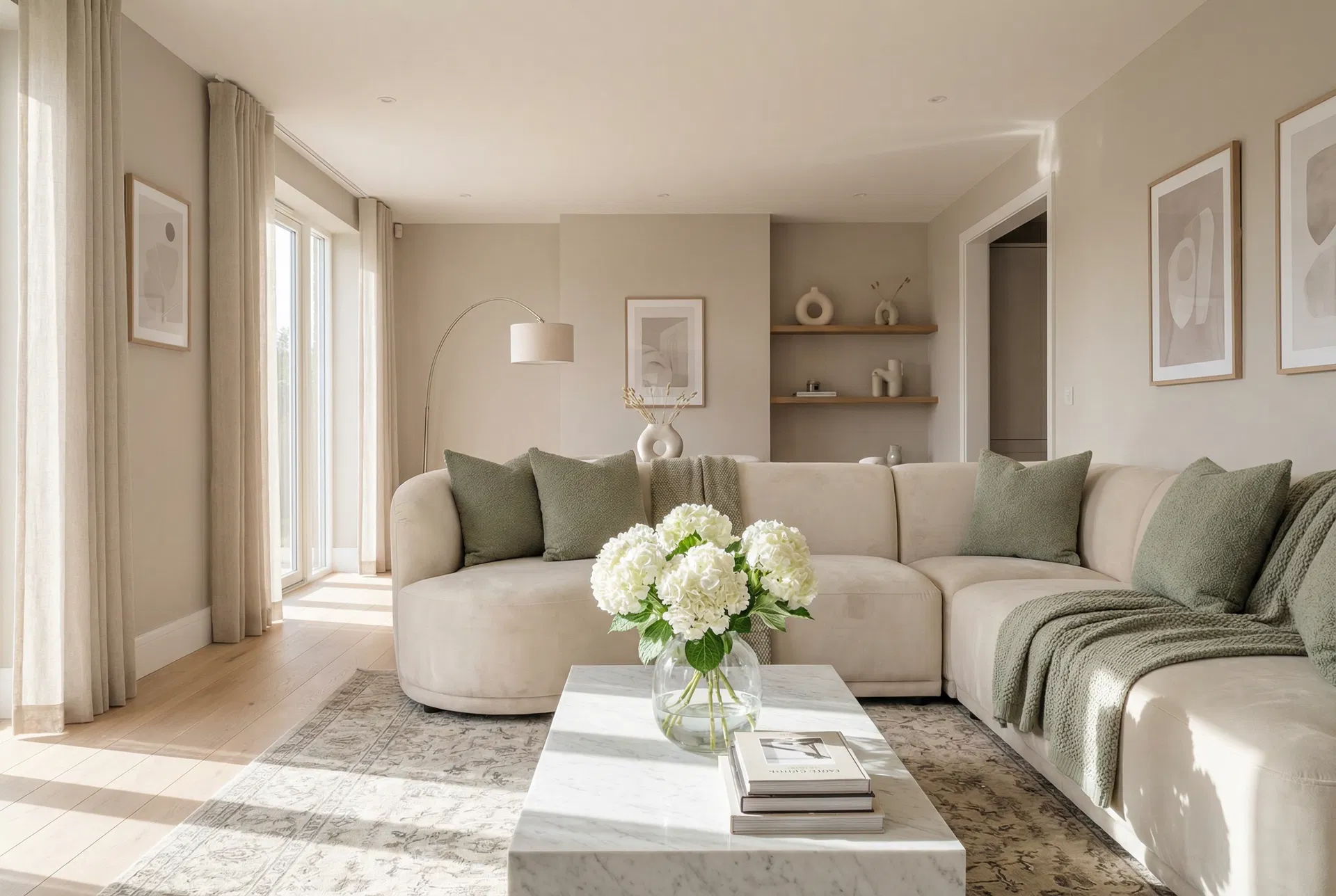 Beautifully staged living room