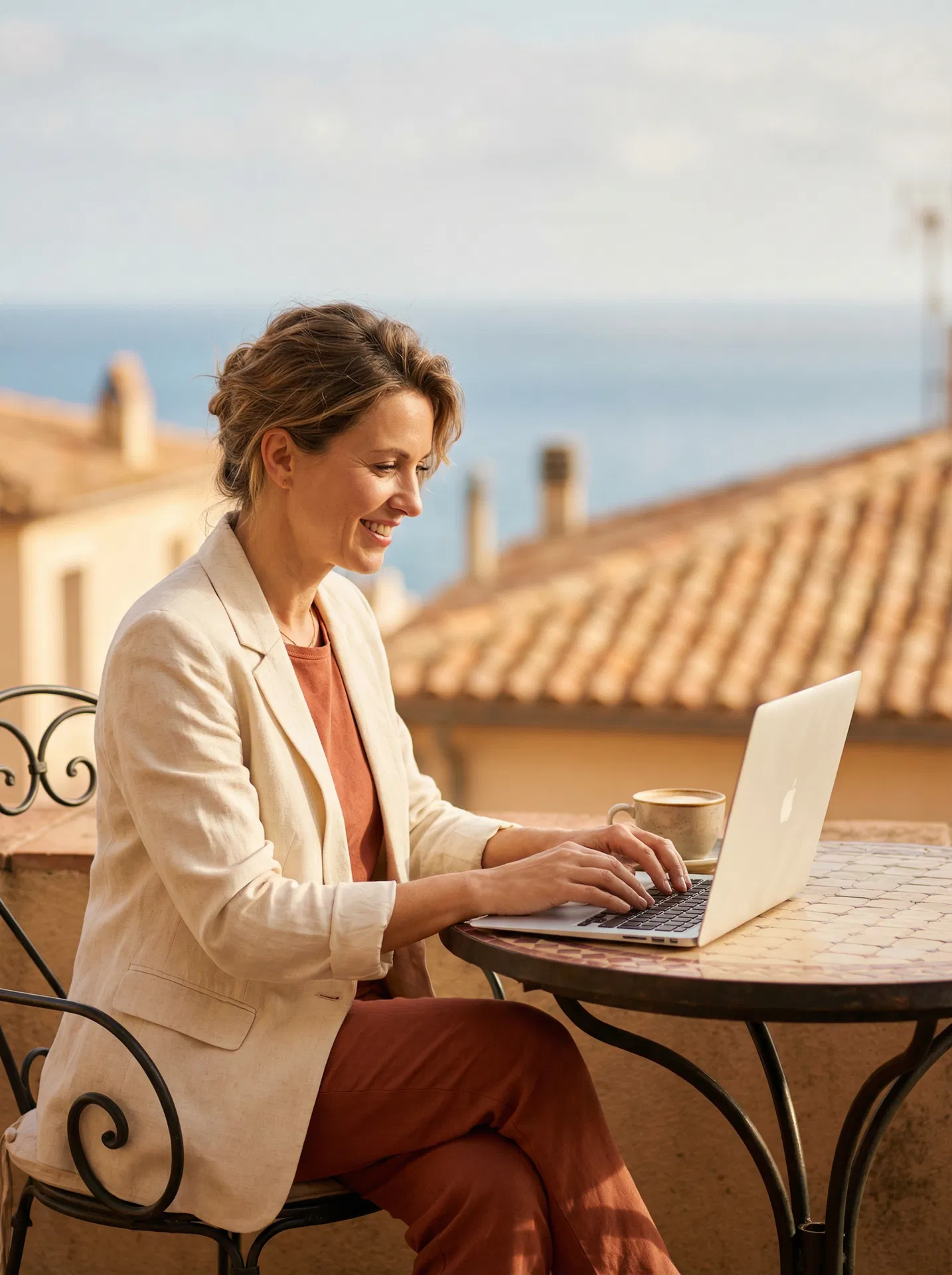 Donna che lavora in libertà