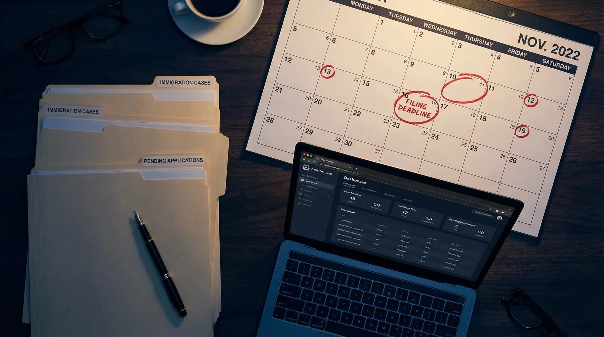 A calendar with a prominent red circle around a deadline, symbolizing the critical importance of immigration deadline management and the high cost of missed dates.